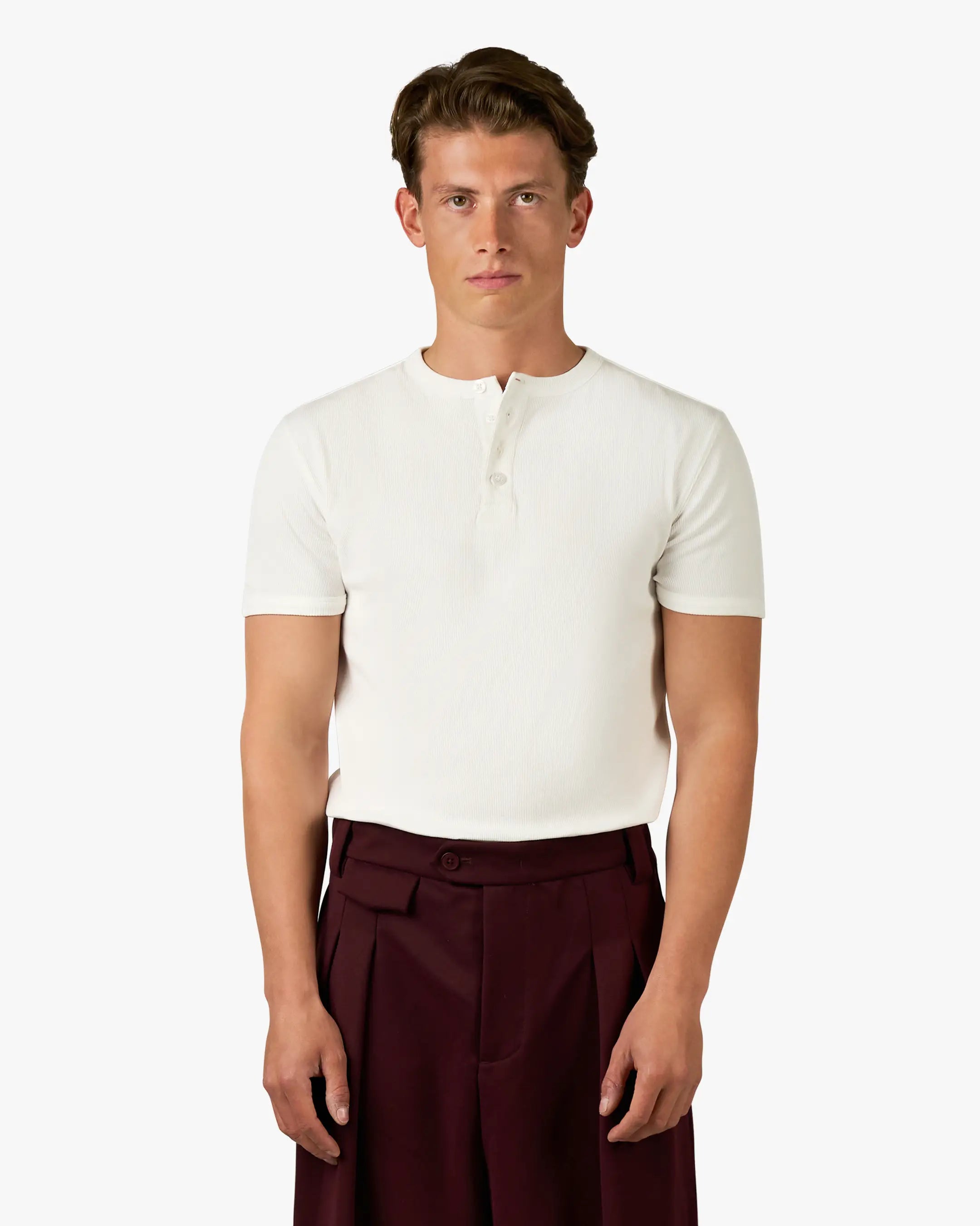 Mougins Geripptes Henley-T-Shirt