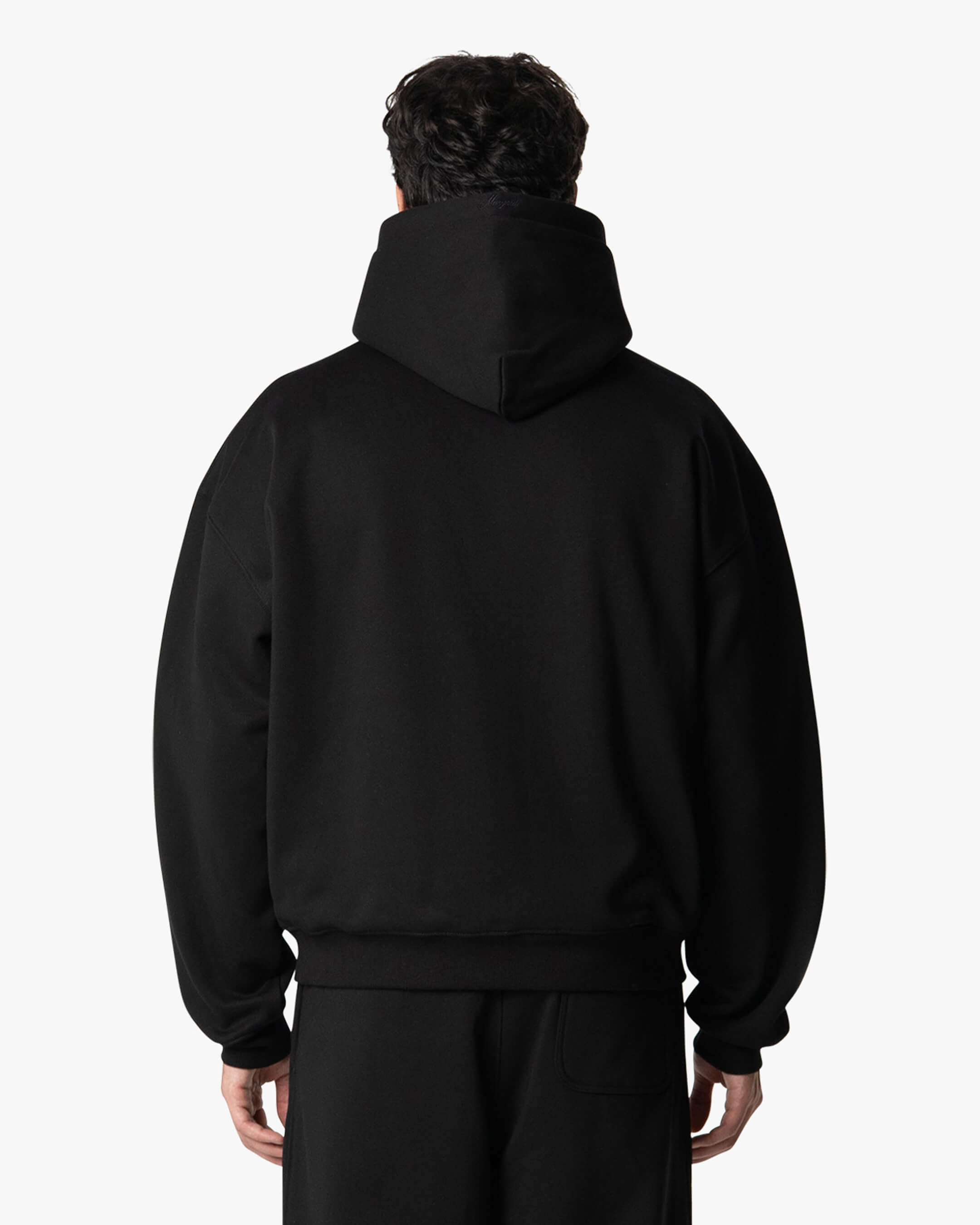 Oversized Blank Zip Hoodie | Black