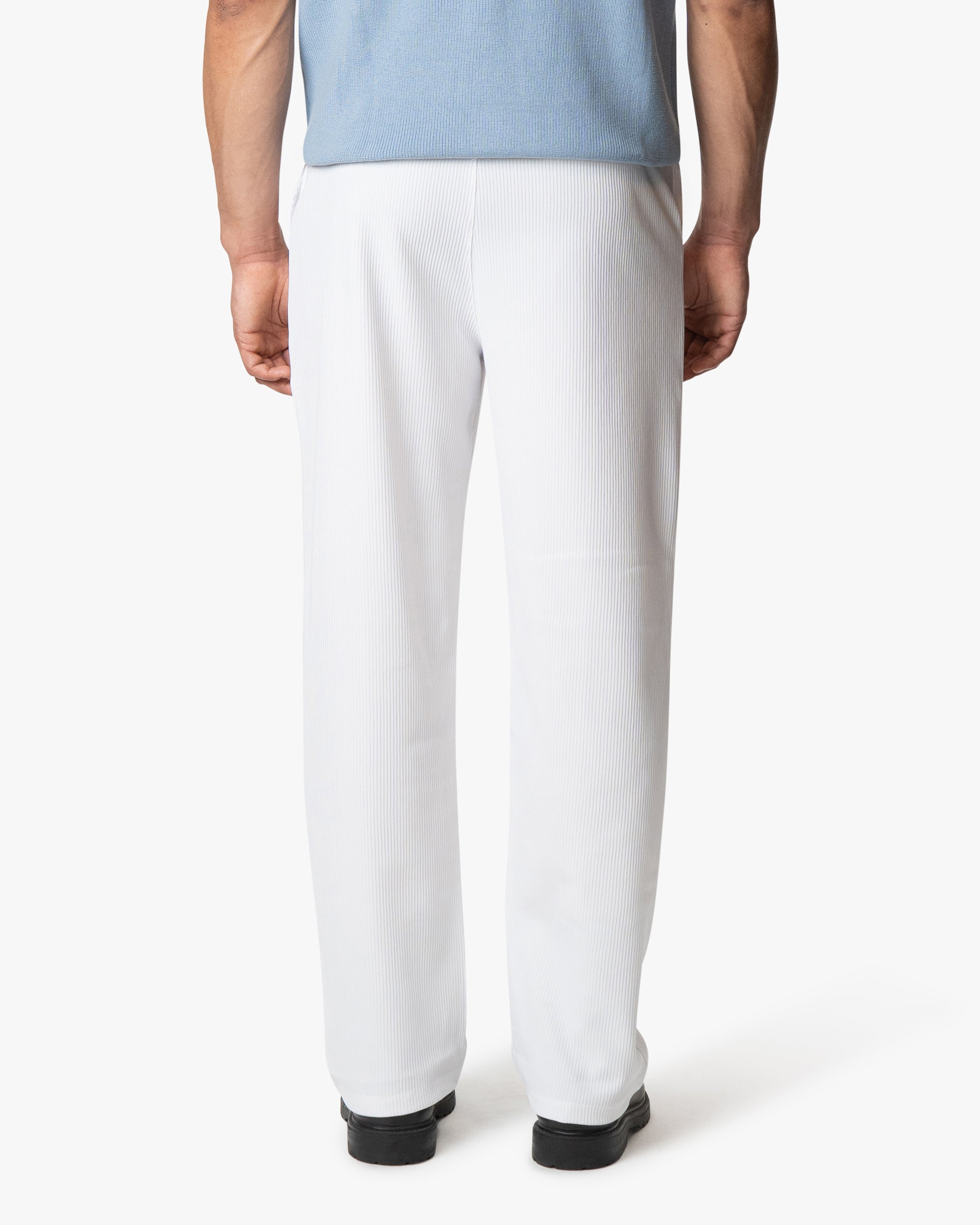 Santiago Ribbed Pants | White
