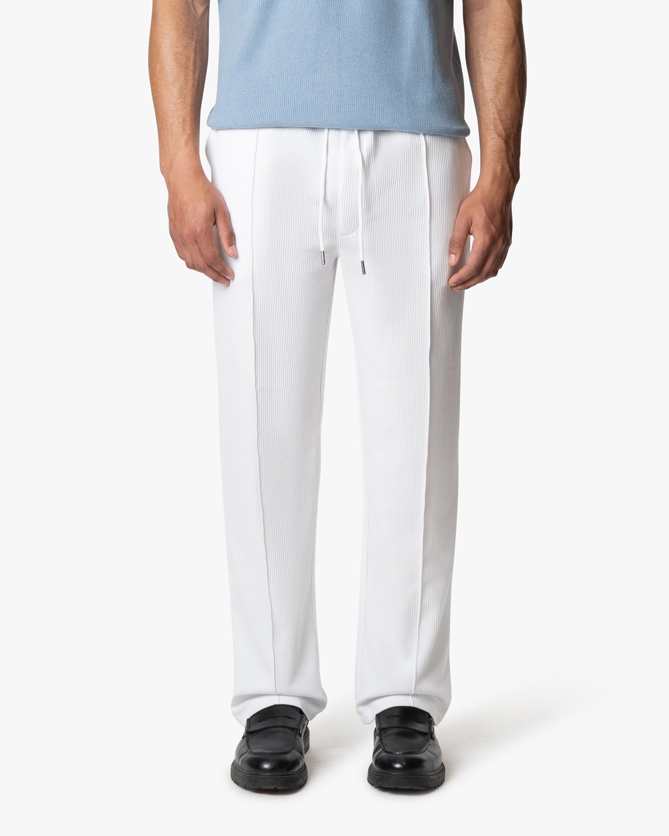 Santiago Ribbed Pants | White