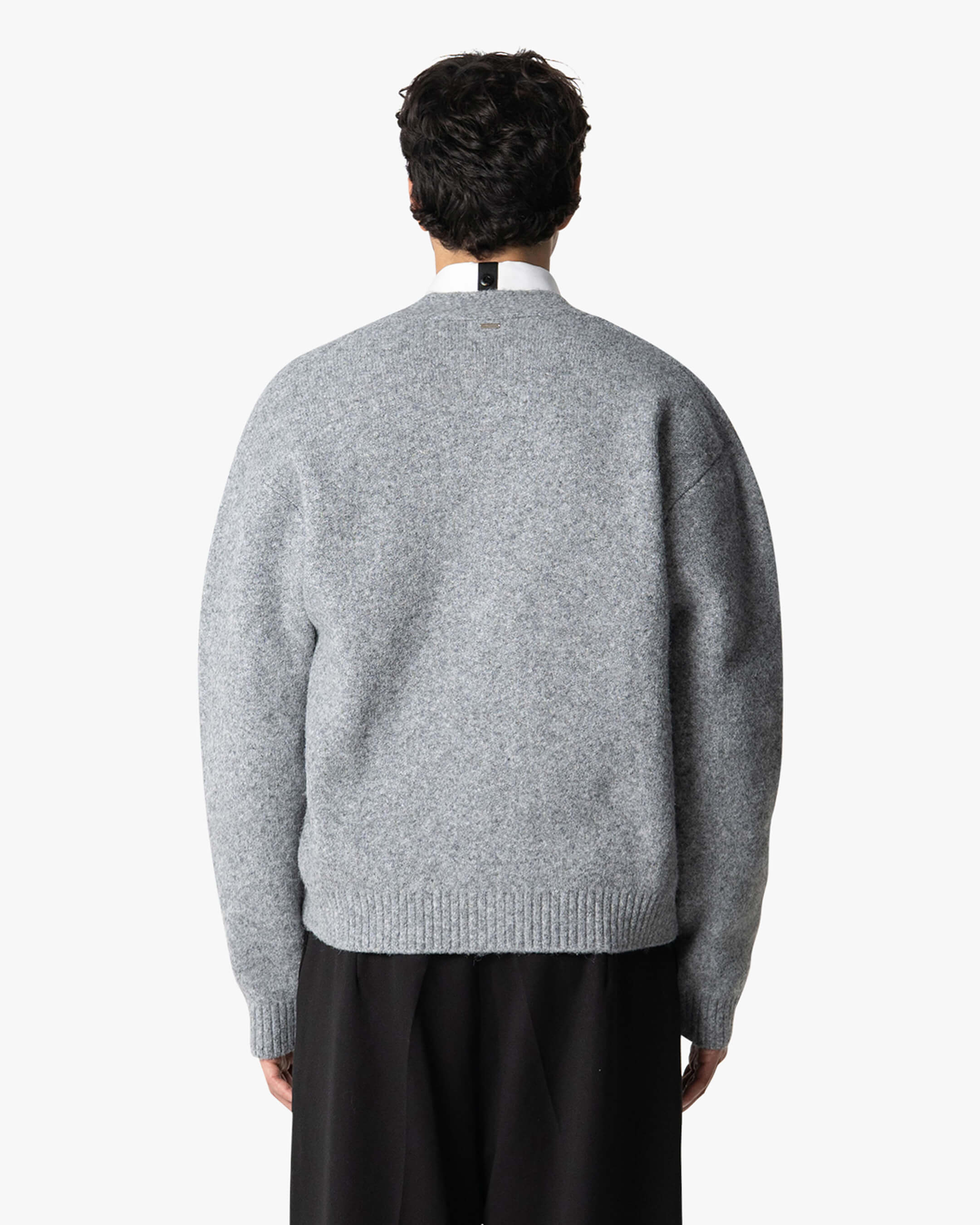 Marea V-Neck Brushed Cardigan | Grey Melee