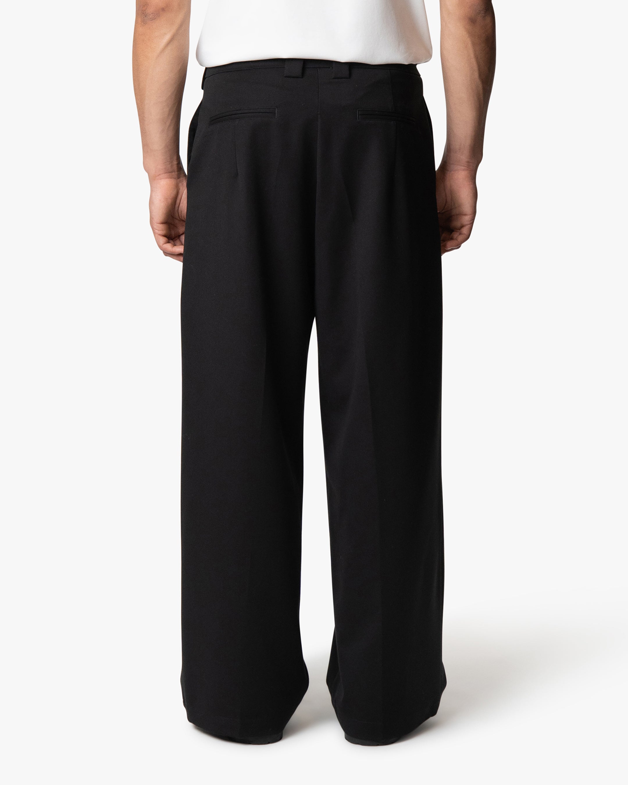 Ambra Loose-Fit Pleated Pants | Black