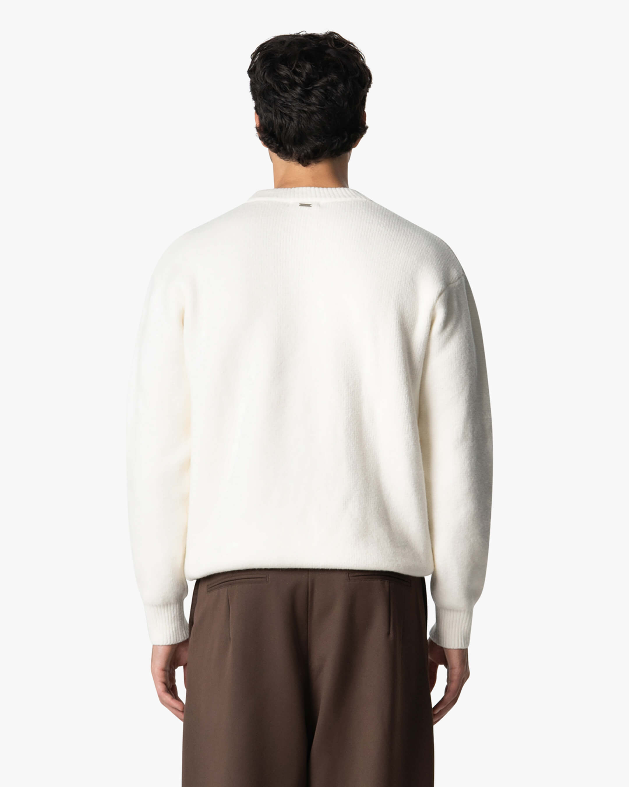 Nuvola Knitted Cotton Crewneck | Ecru