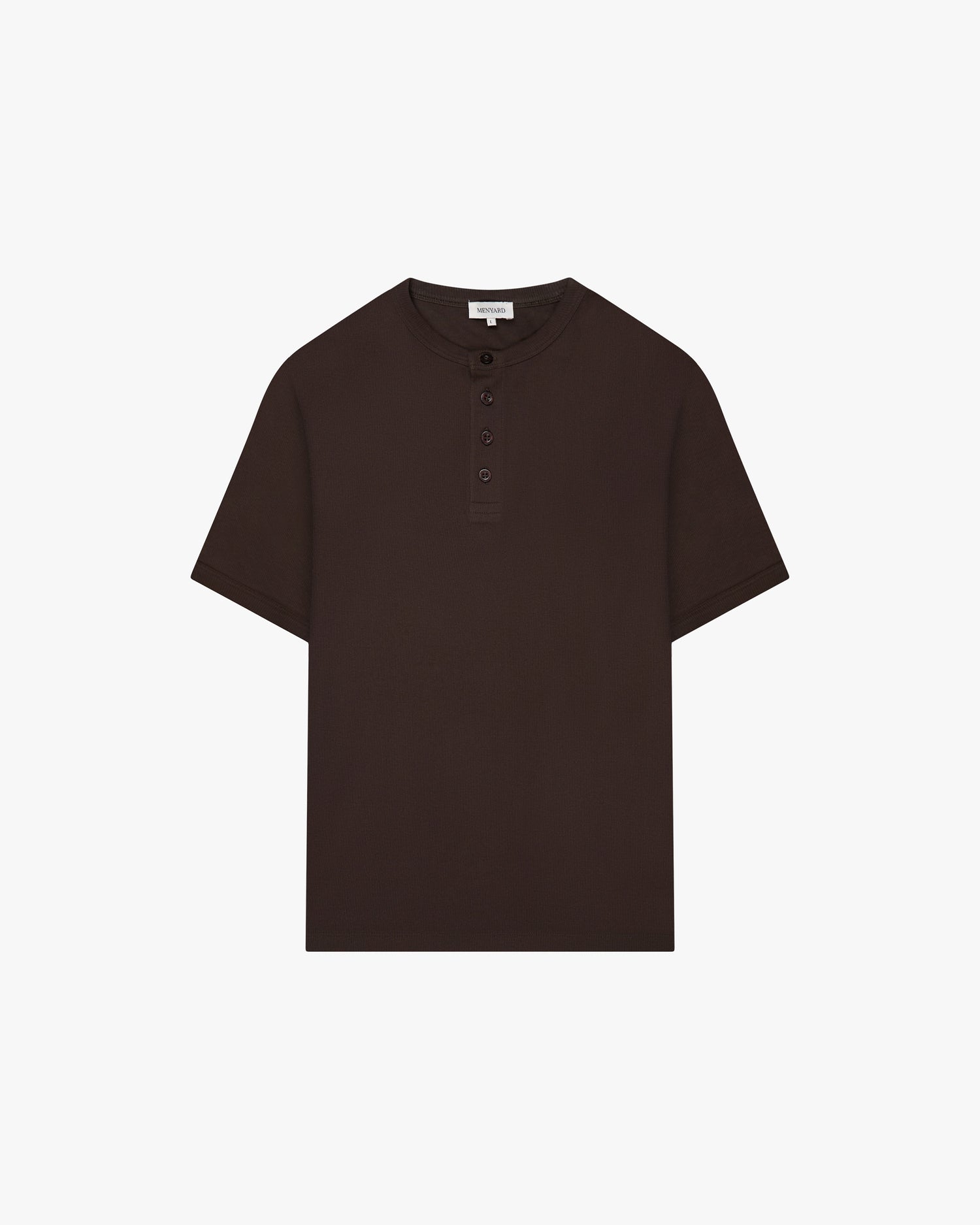 Mougins Ribbed Henley T-Shirt | Brown