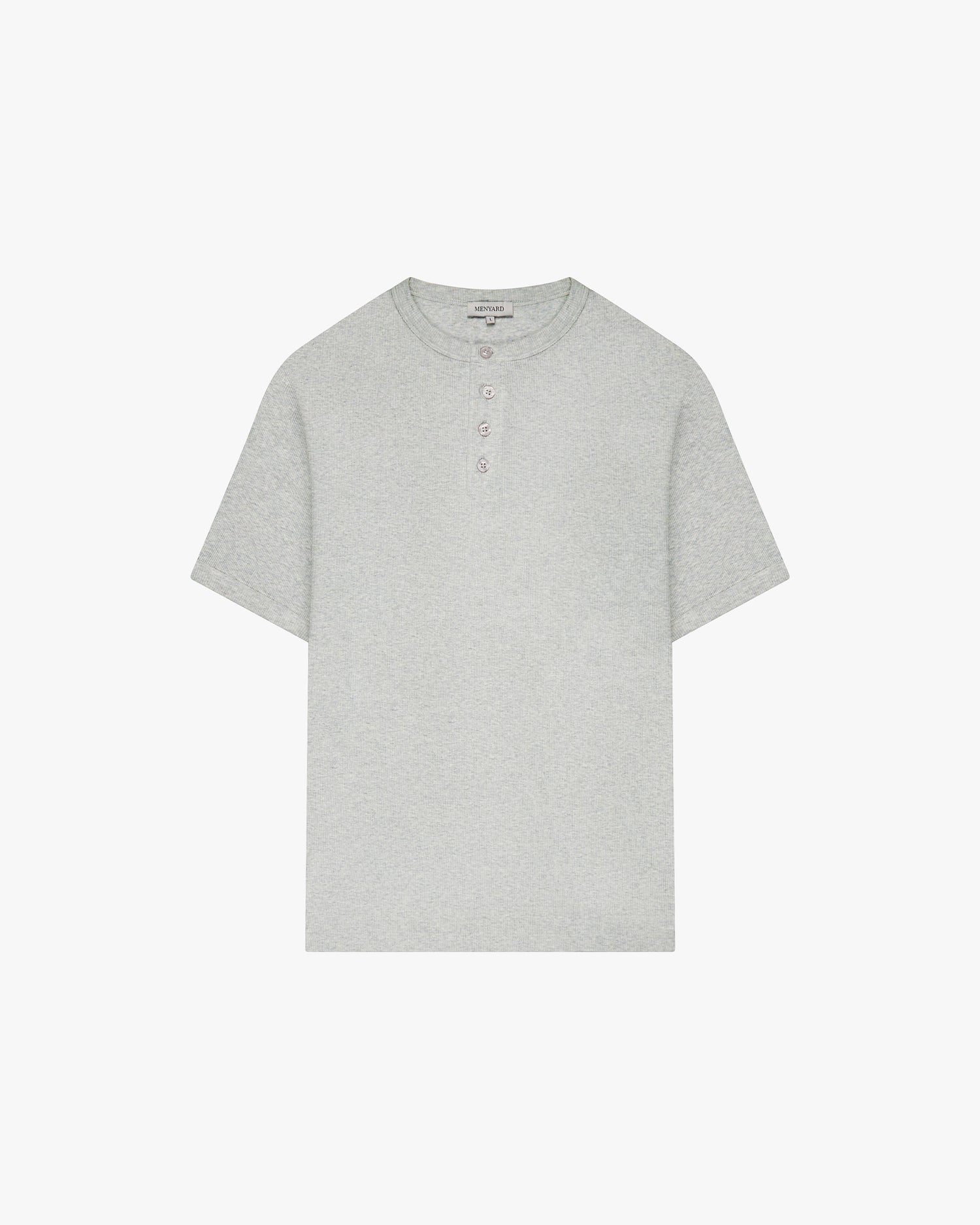 Mougins Ribbed Henley T-Shirt | Grey Melee