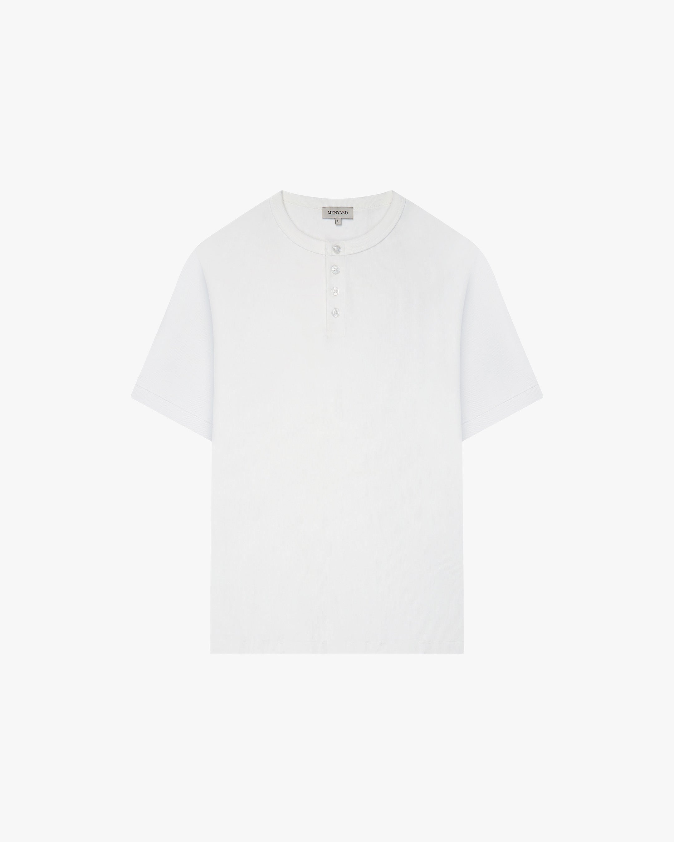 Mougins Ribbed Henley T-Shirt | White