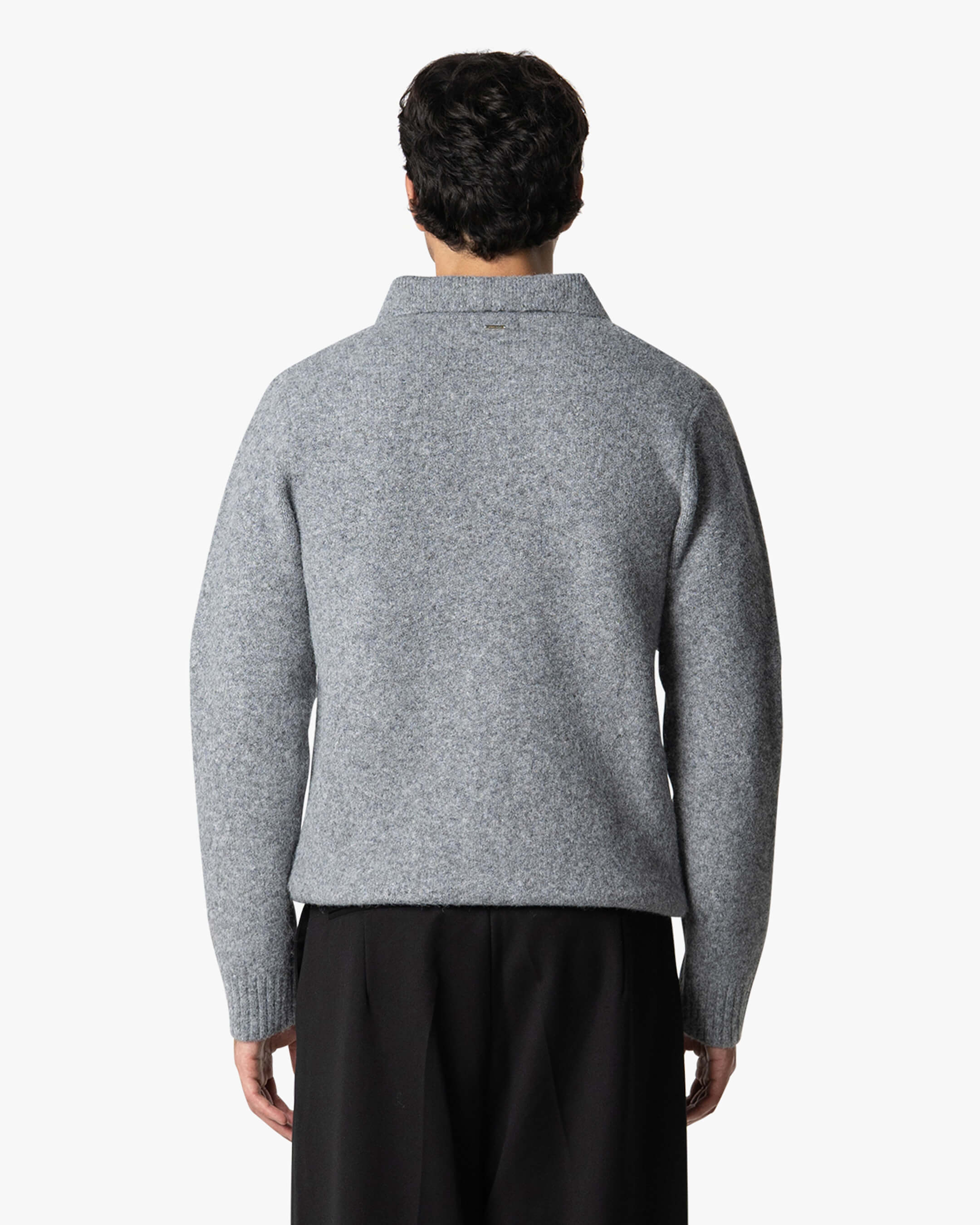 Regatta Regular Brushed Polo Sweater | Grey Melee