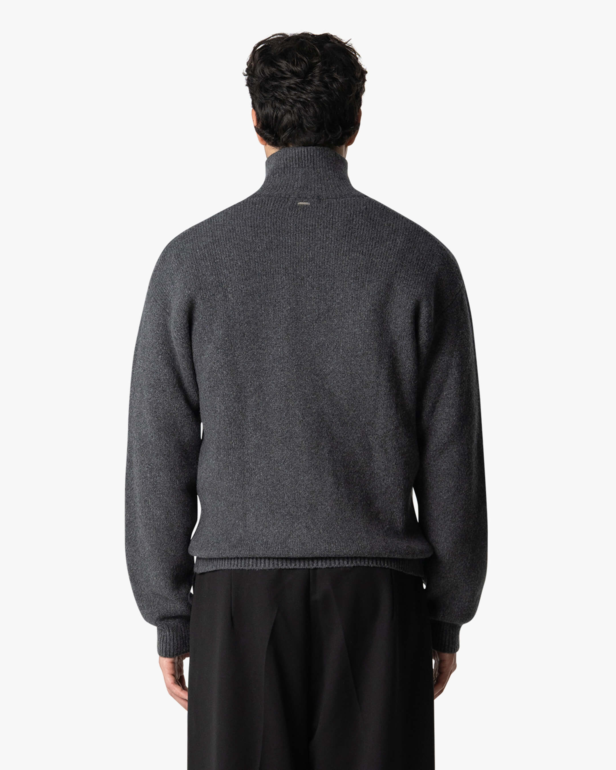 Ventura Cotton Zip-Up Cardigan | Dark Grey