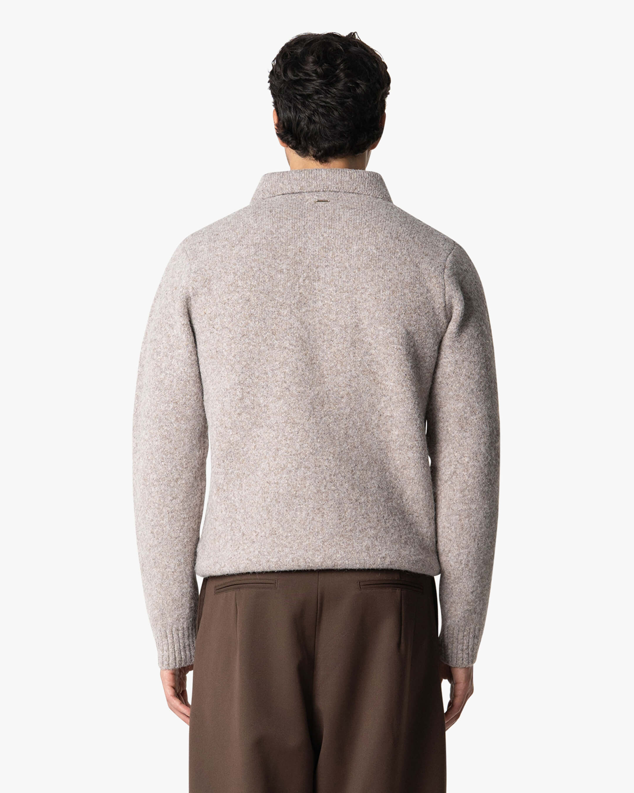 Regatta Regular Brushed Polo Sweater | Light Brown Melee