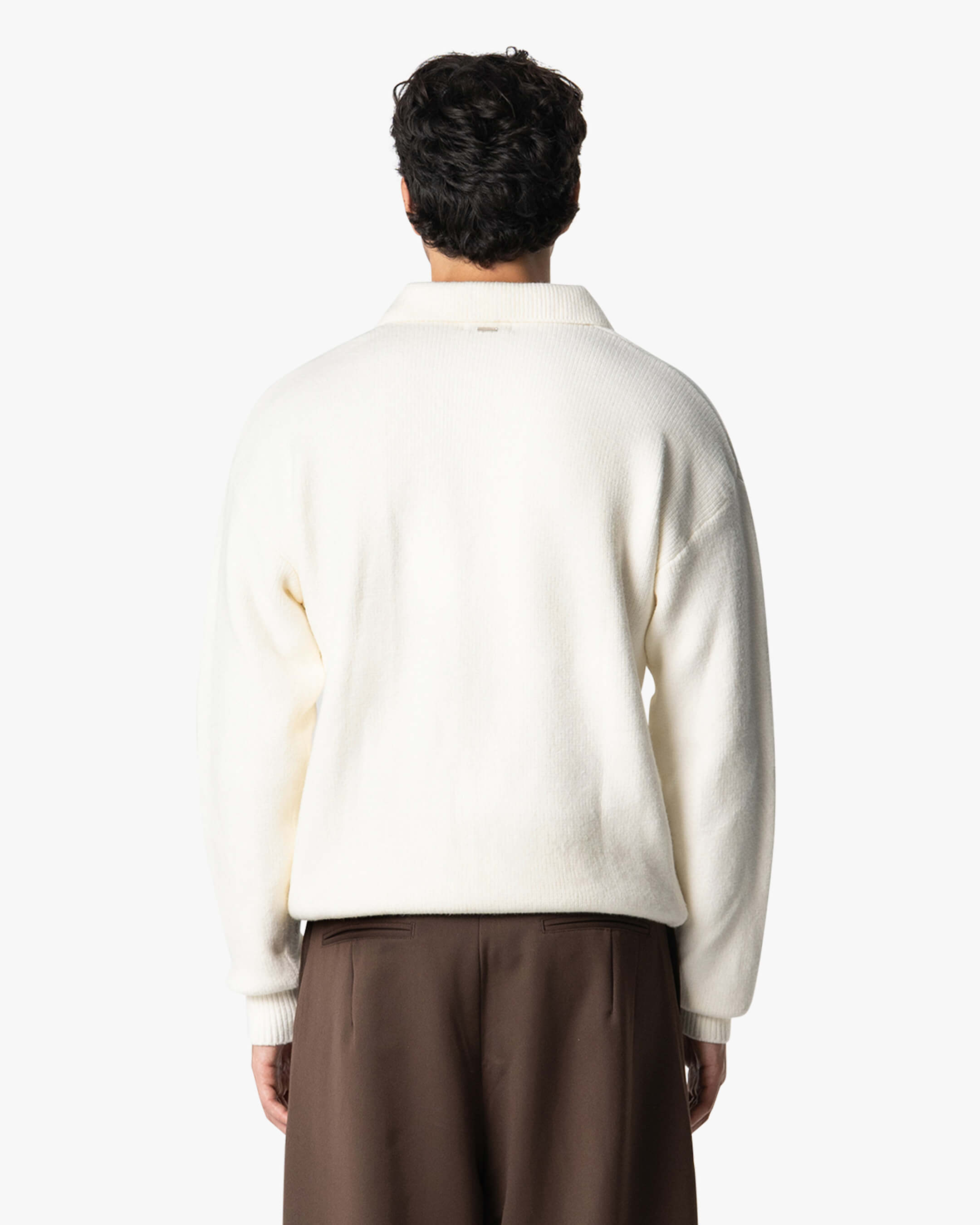 Alessandro Knitted Polo Sweater | Ecru