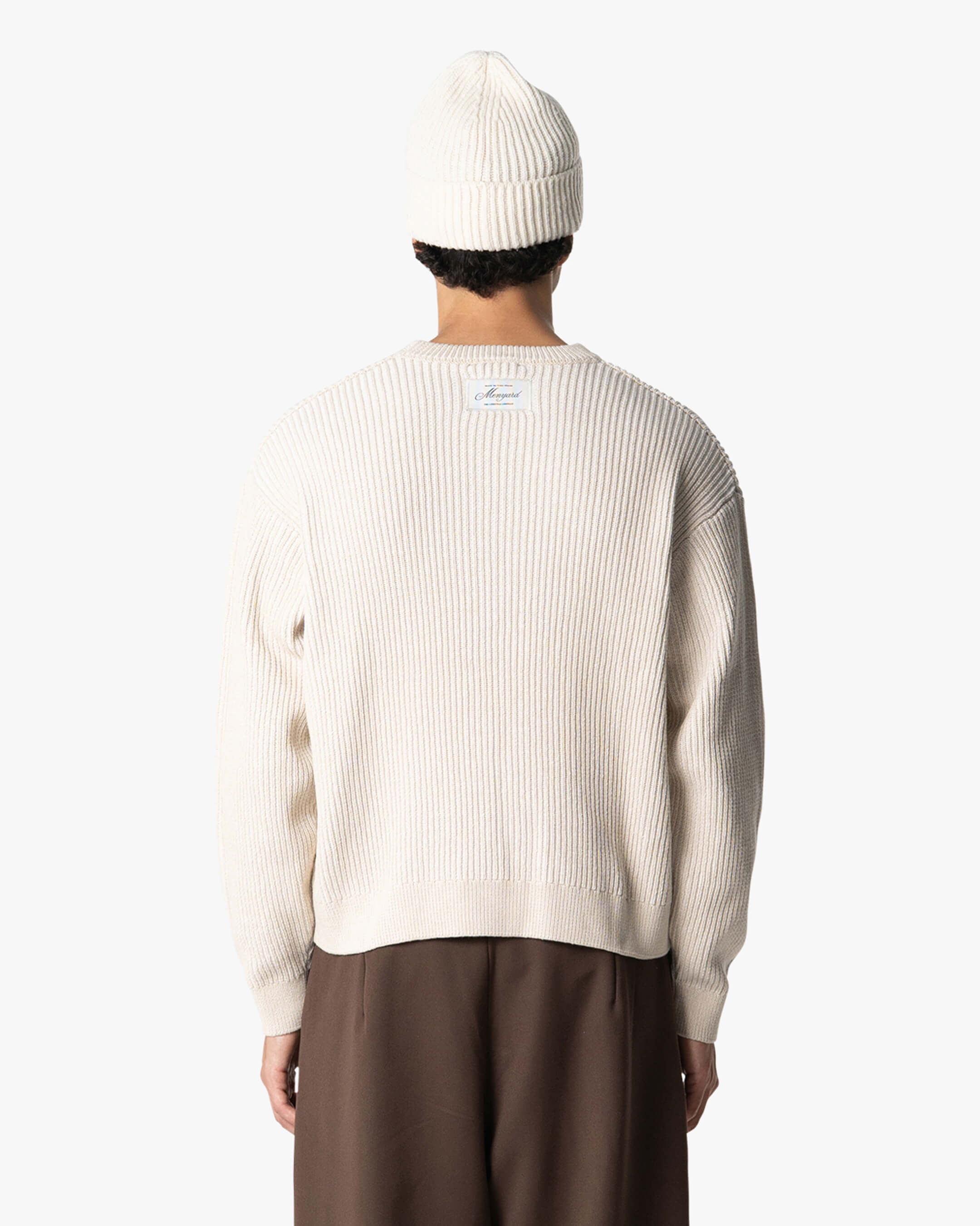 Lima Boxy Knitted Cotton Sweater | Sand