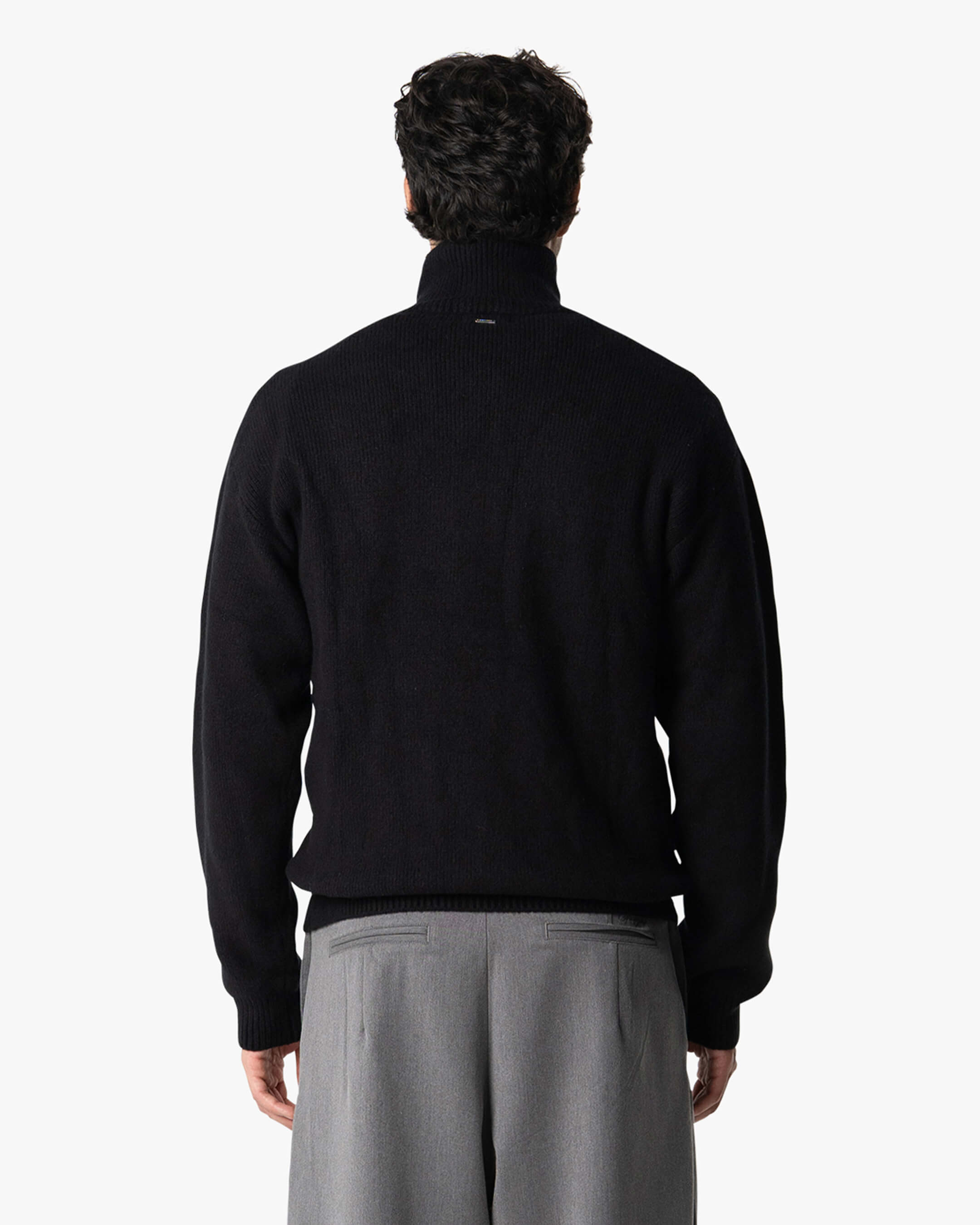 Ventura Cotton Zip-Up Cardigan | Black