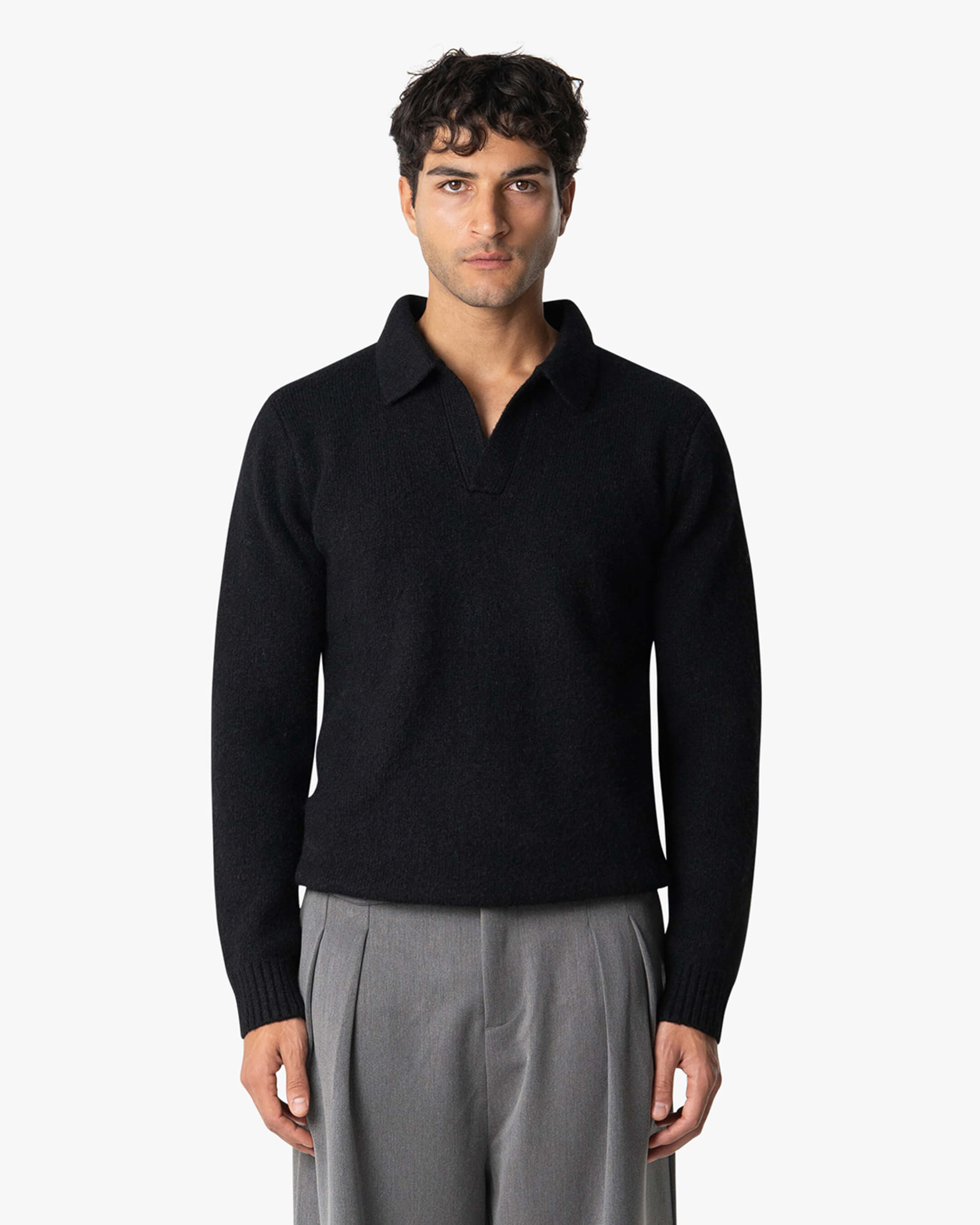 Regatta Regular Brushed Polo Sweater | Black
