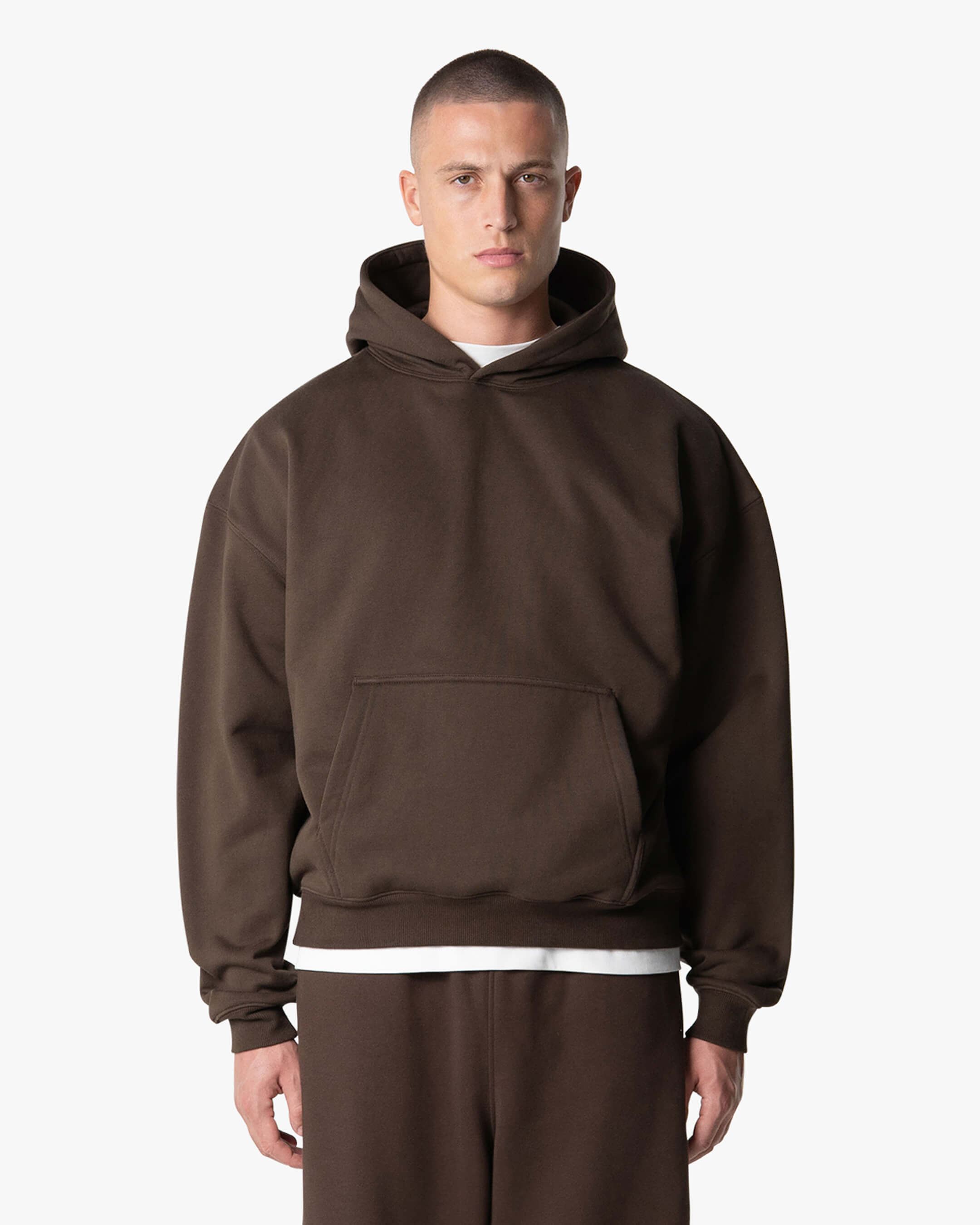 Oversized Blank Hoodie | Brown