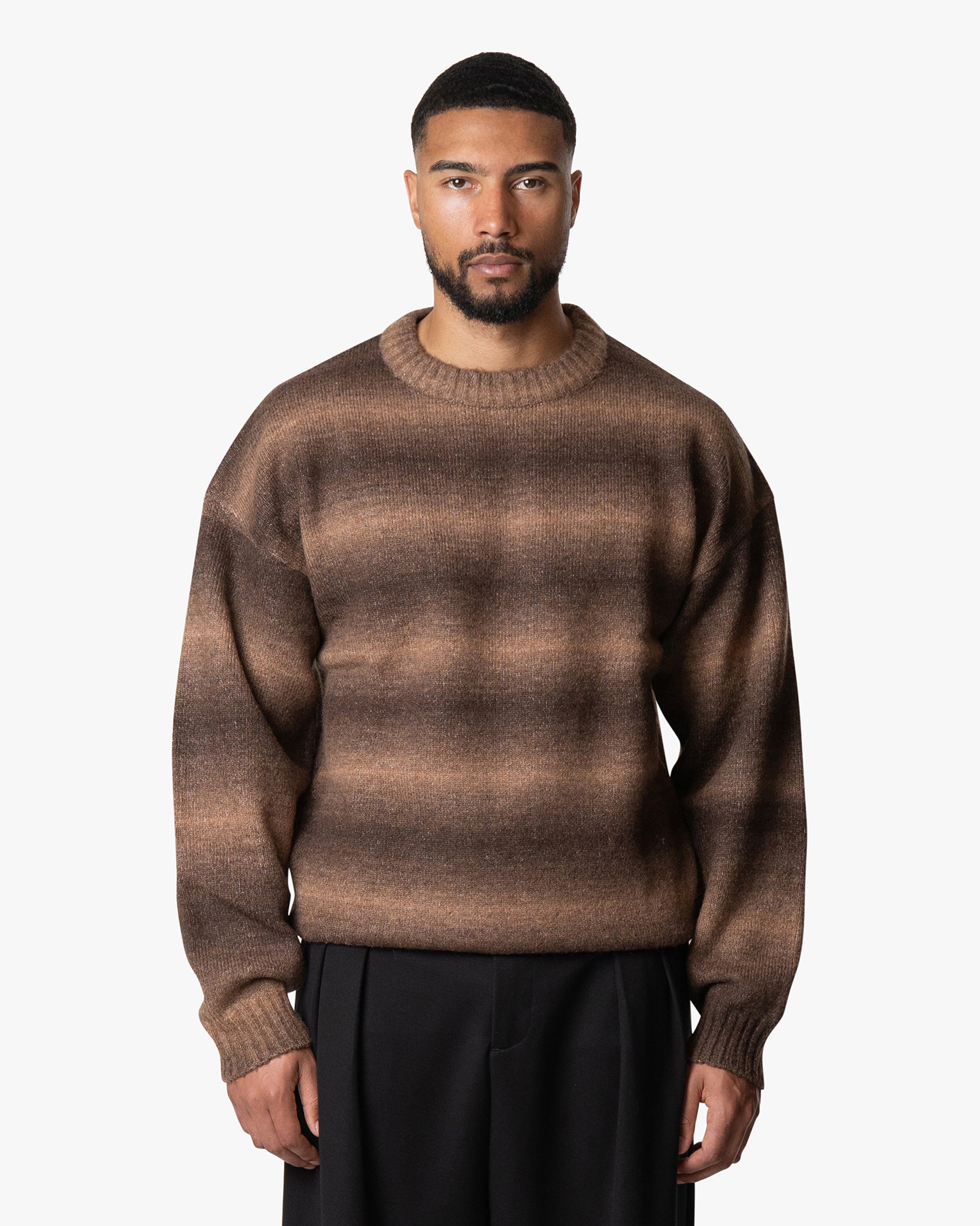 Aria Oversized Gradient Sweater | Brown/Orange