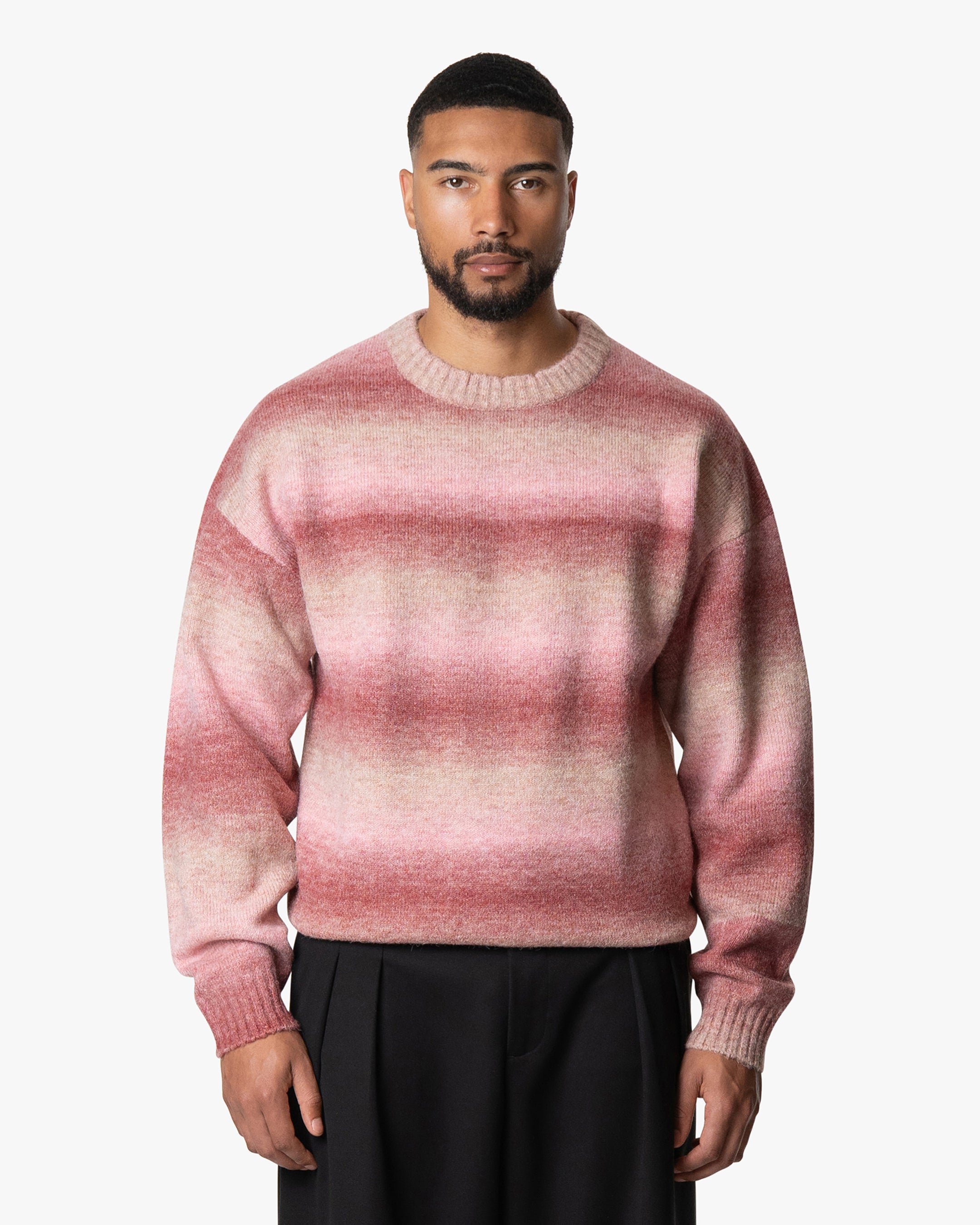 Aria Oversized Gradient Sweater | Pink/White