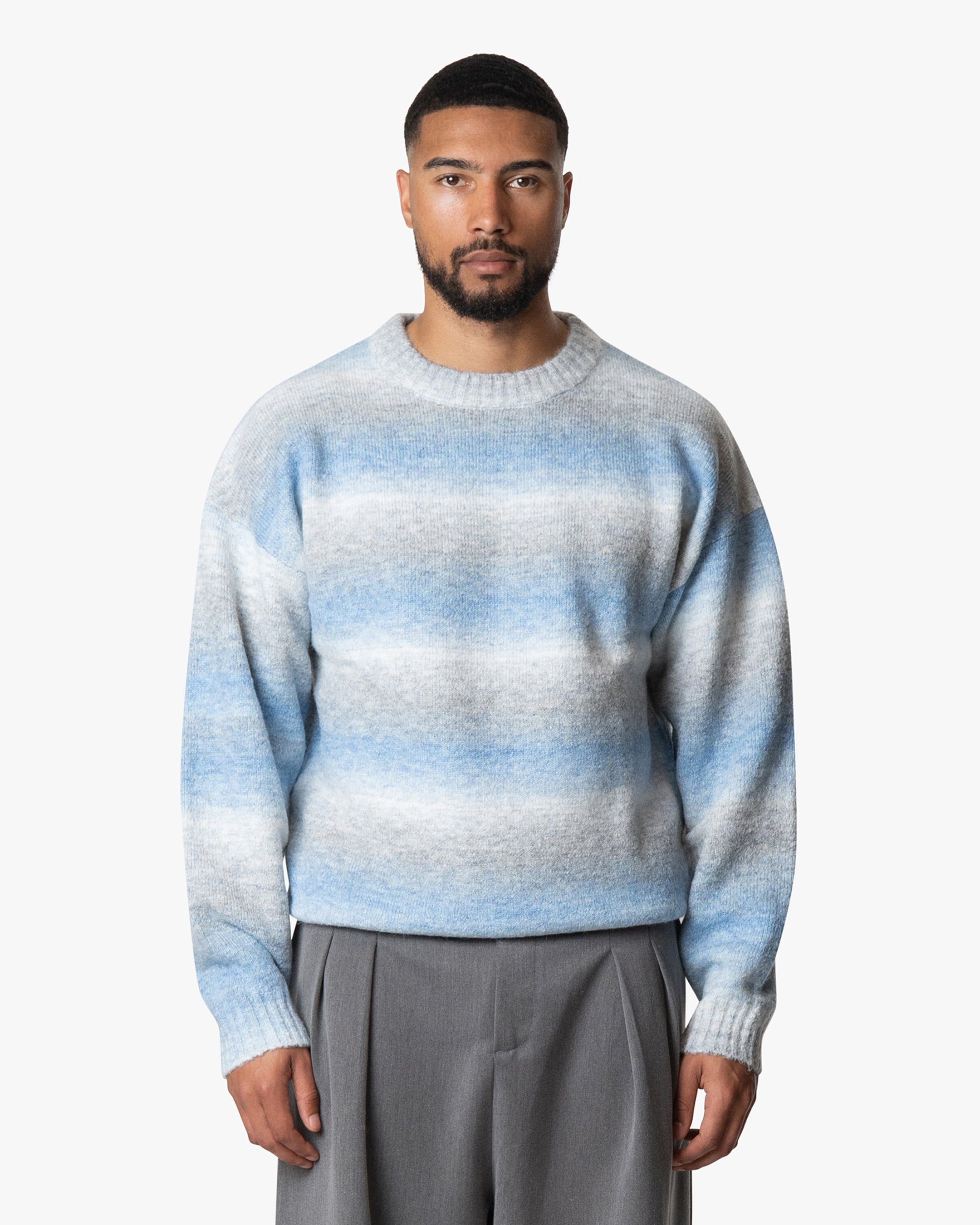 Aria Oversized Gradient Sweater | Blue/White
