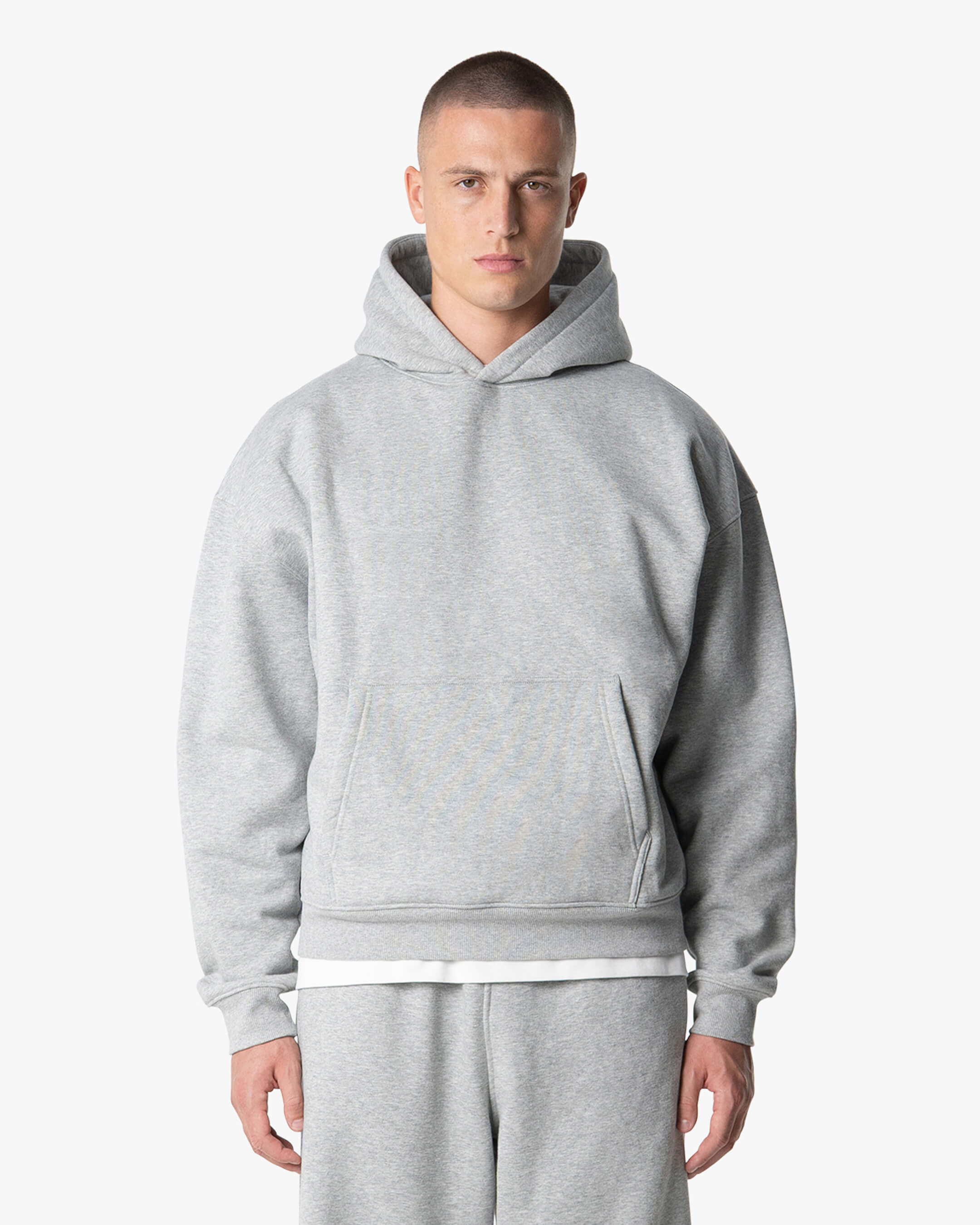 Oversized Blank Hoodie | Grey Melee