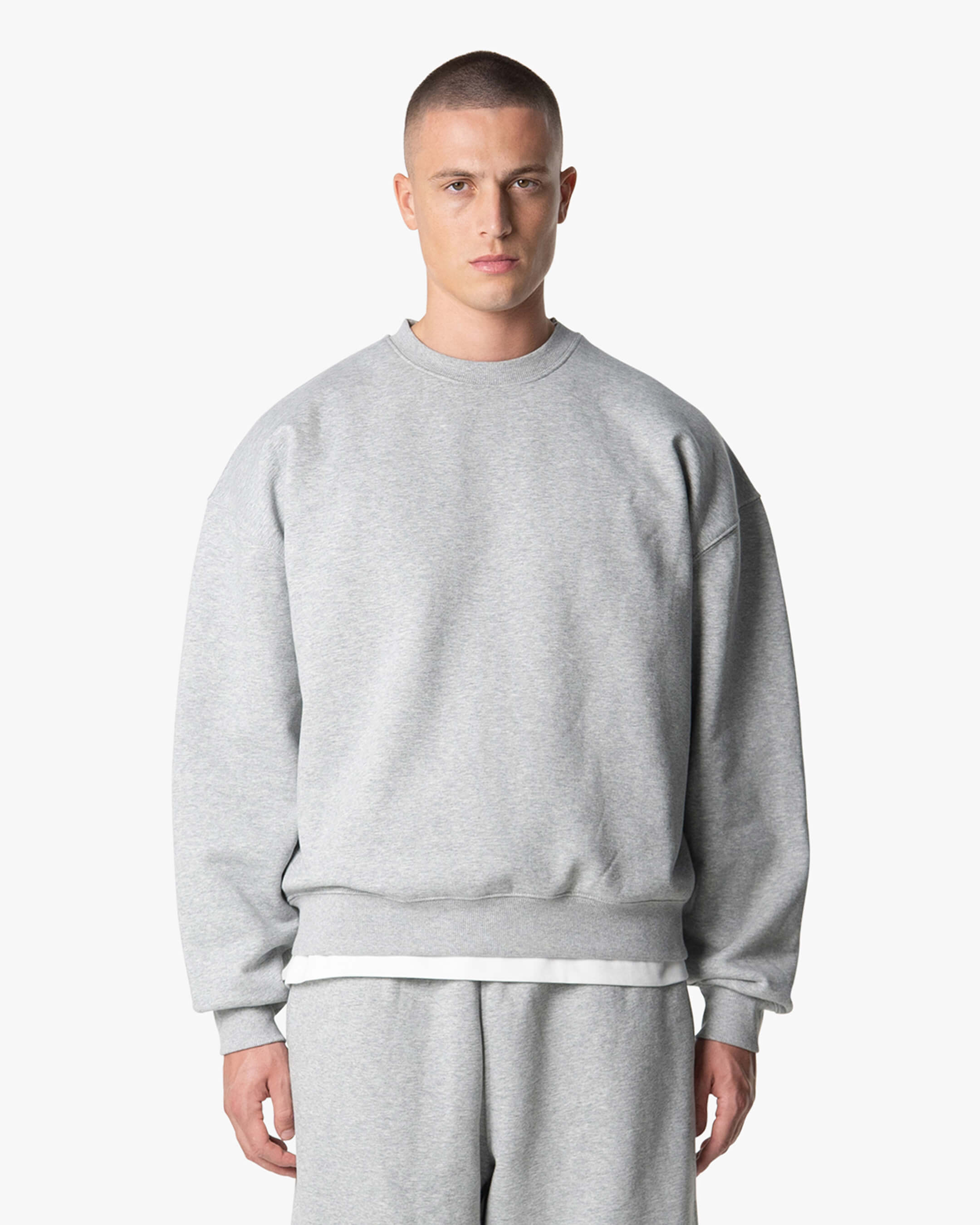 Oversized Blank Sweater | Grey Melee