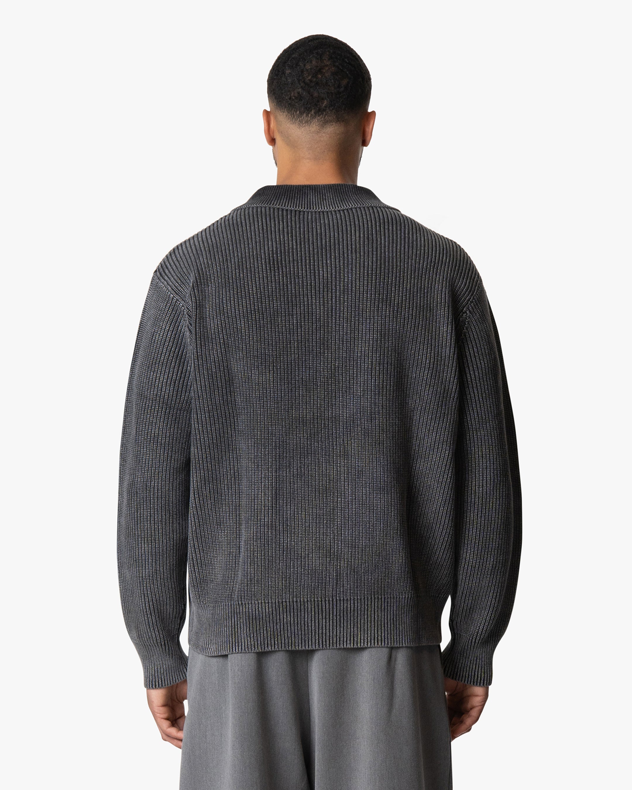 Orazio Cotton Half-Zip Polo Sweater | Acid Black