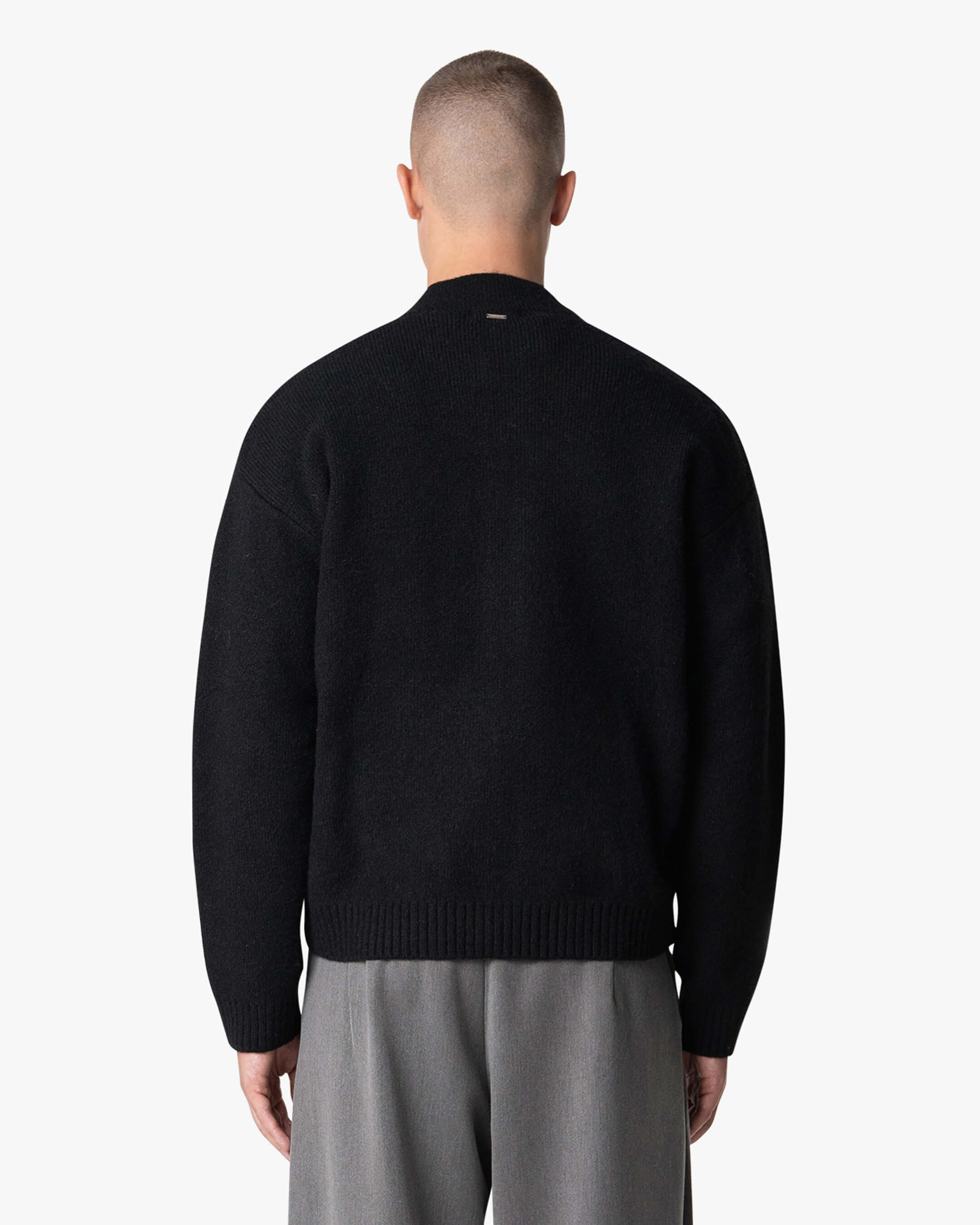 Signore Brushed Zip-Up Cardigan | Black