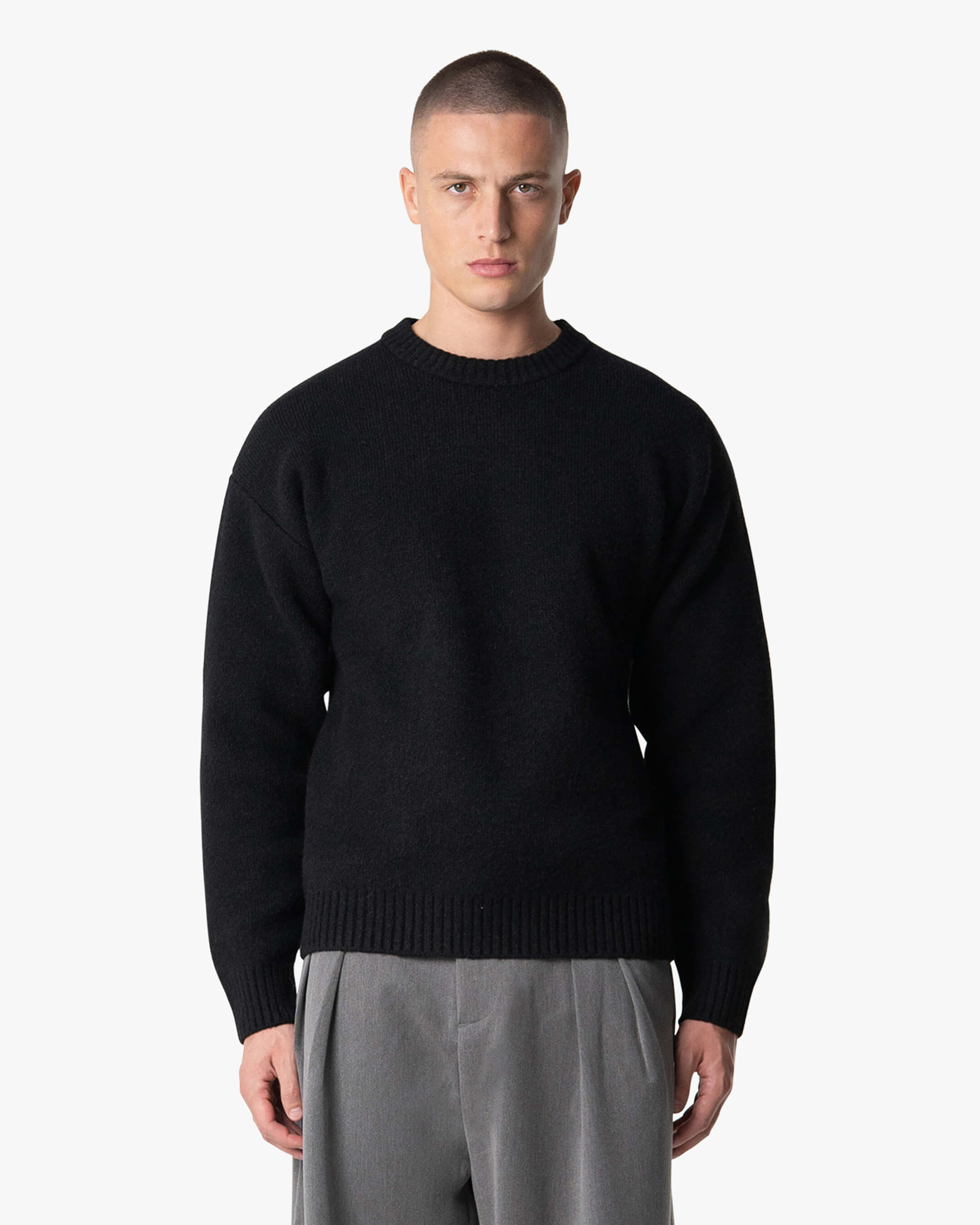 Brixton Wool-Blend Brushed Sweater | Black