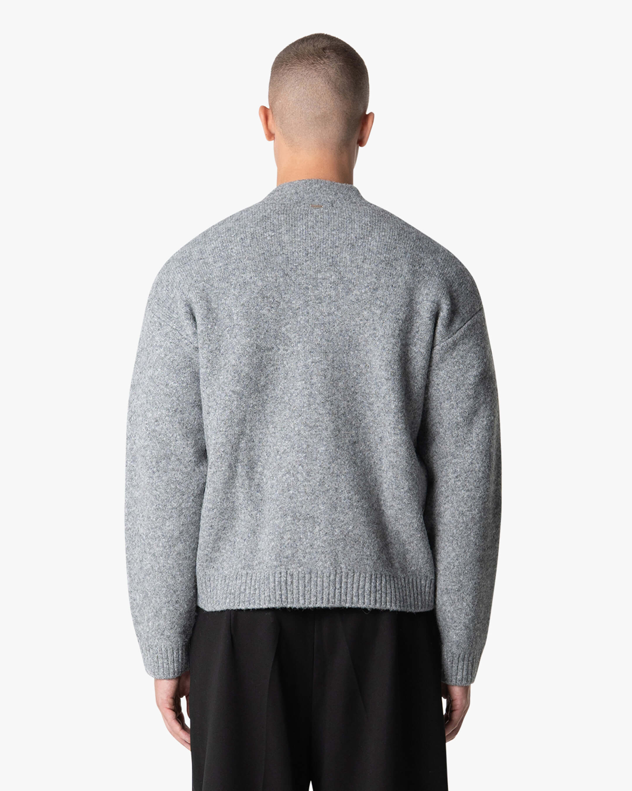 Signore Brushed Zip-Up Cardigan | Grey Melee