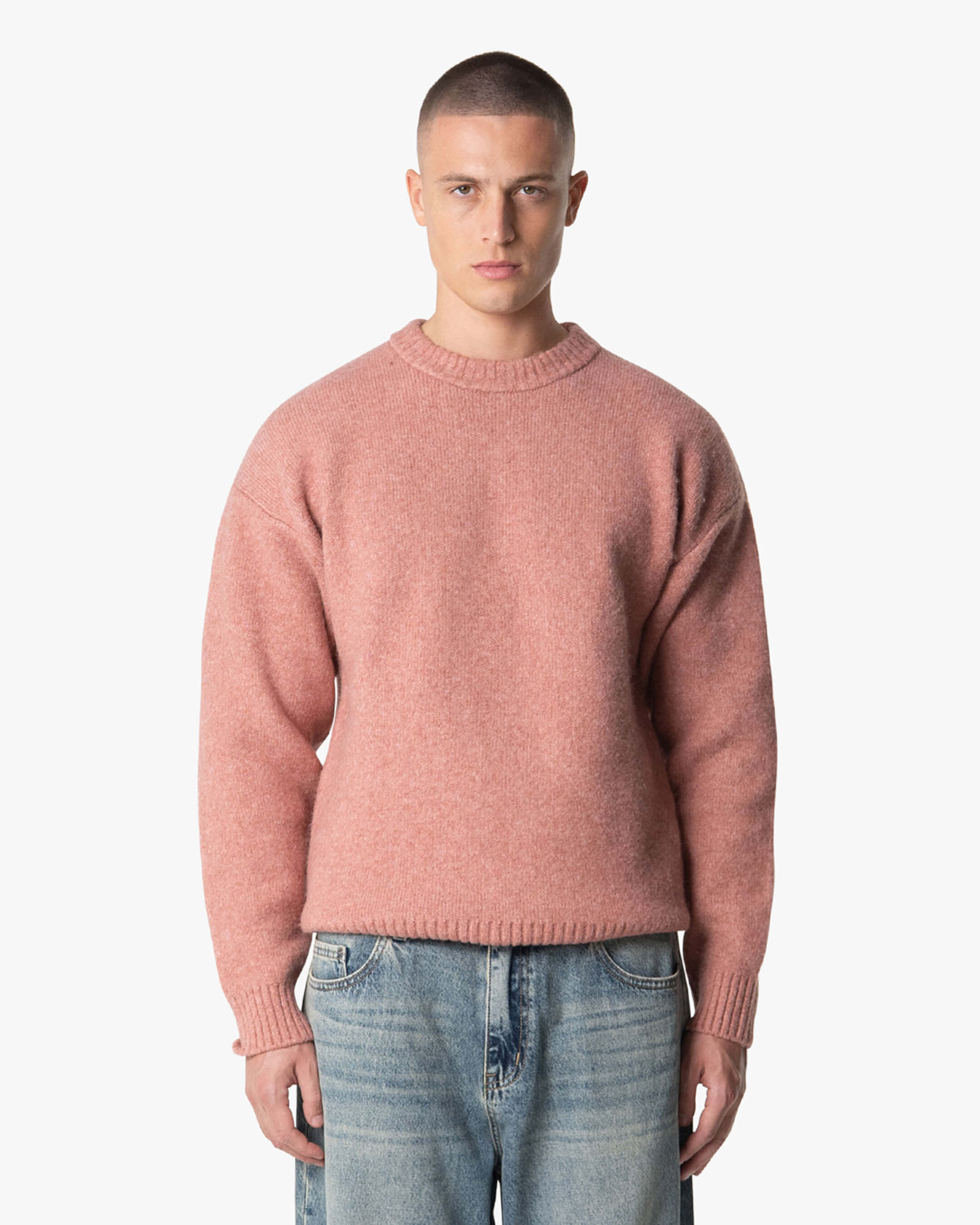 Brixton Wool-Blend Brushed Sweater | Pink
