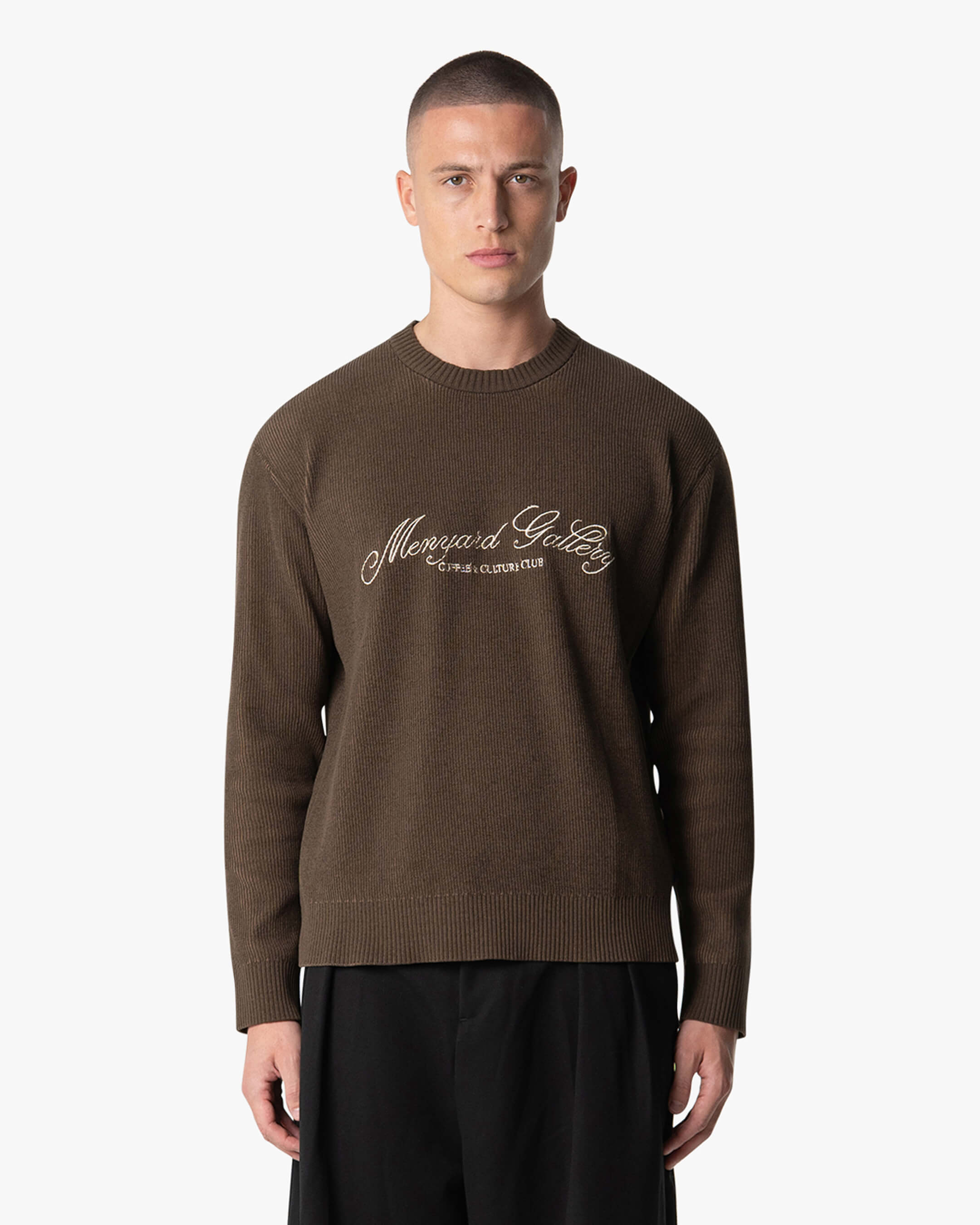 Culture Knitted Crewneck | Brown