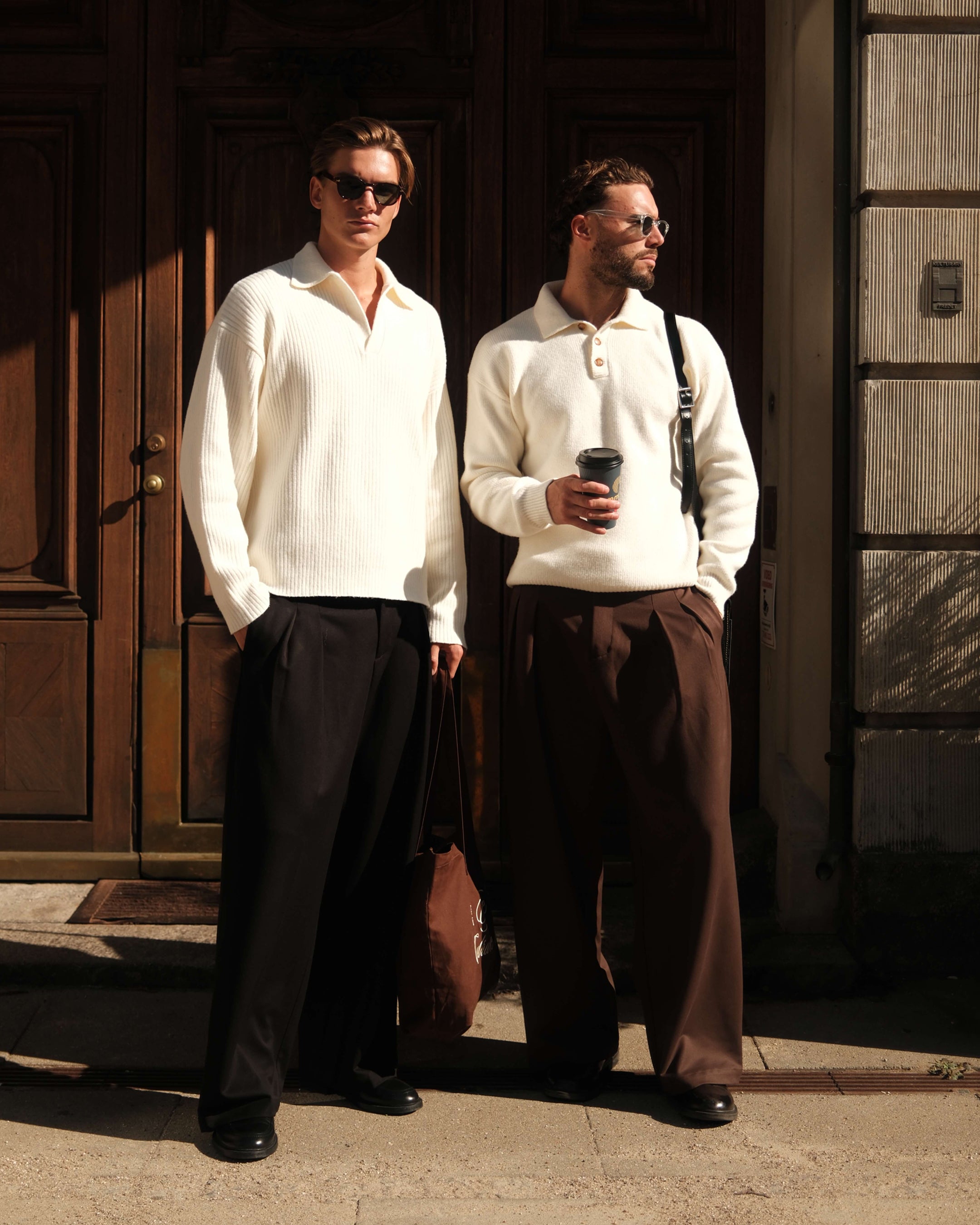 Alessandro Knitted Polo Sweater | Ecru