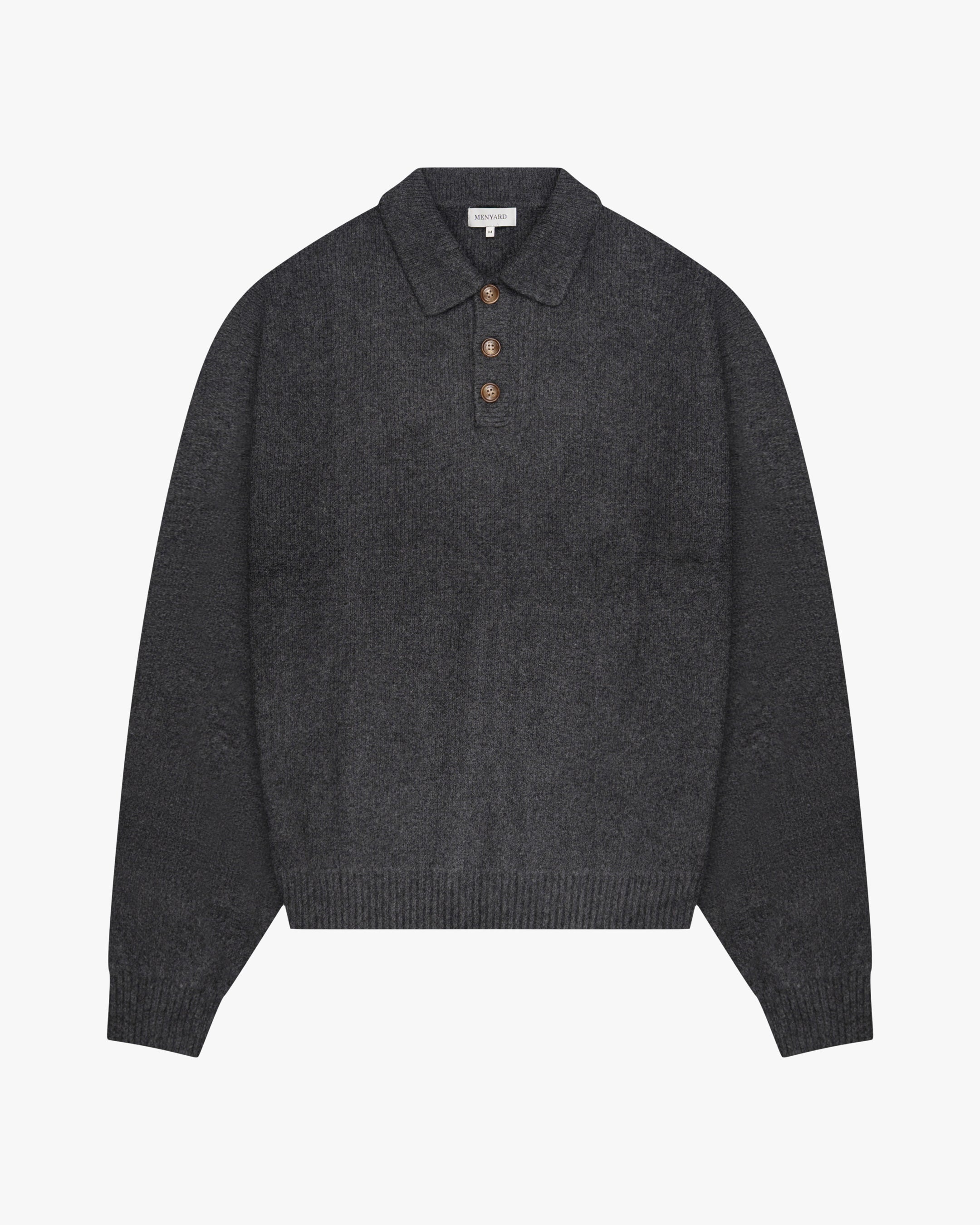 Alessandro Knitted Polo Sweater | Dark Grey