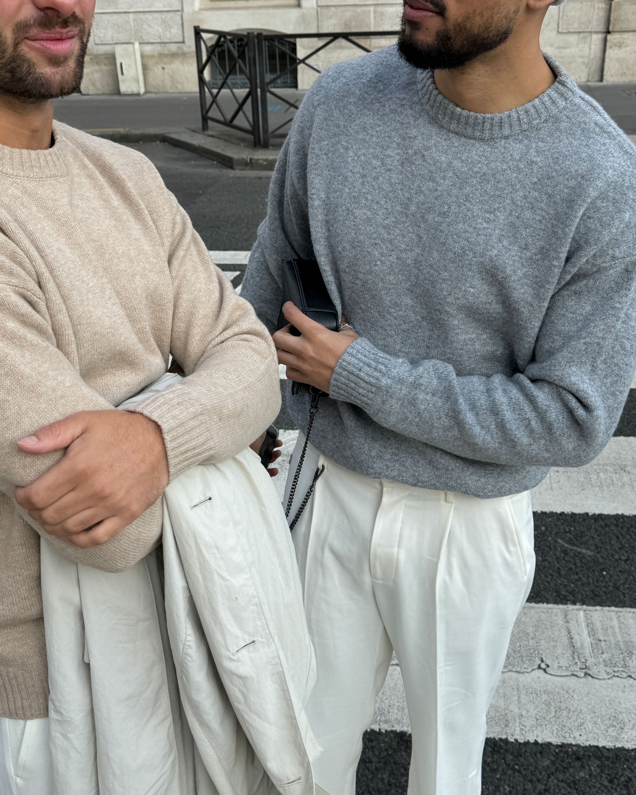 Brixton Wool-Blend Brushed Sweater | Grey Melee