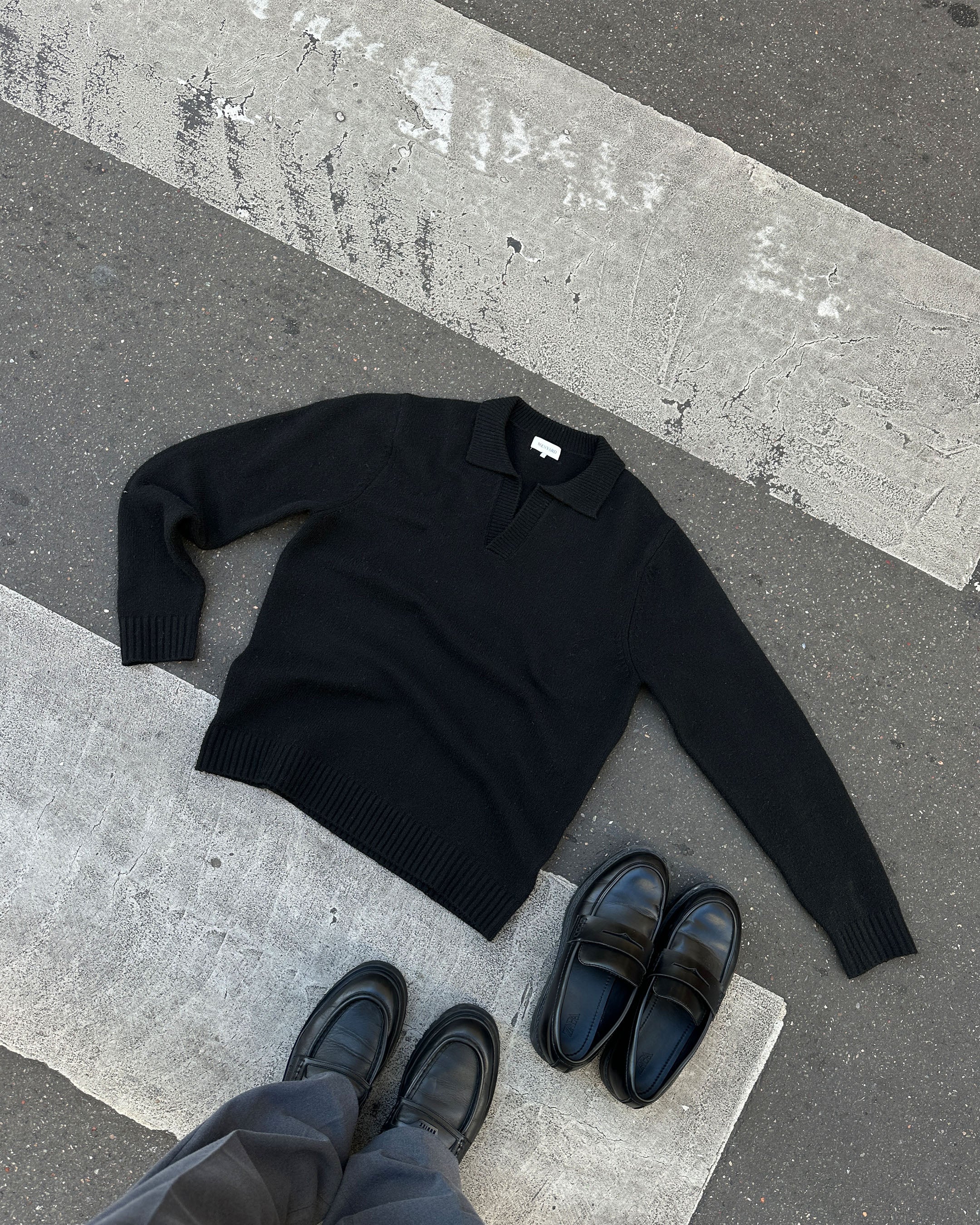 Regatta Regular Brushed Polo Sweater | Black