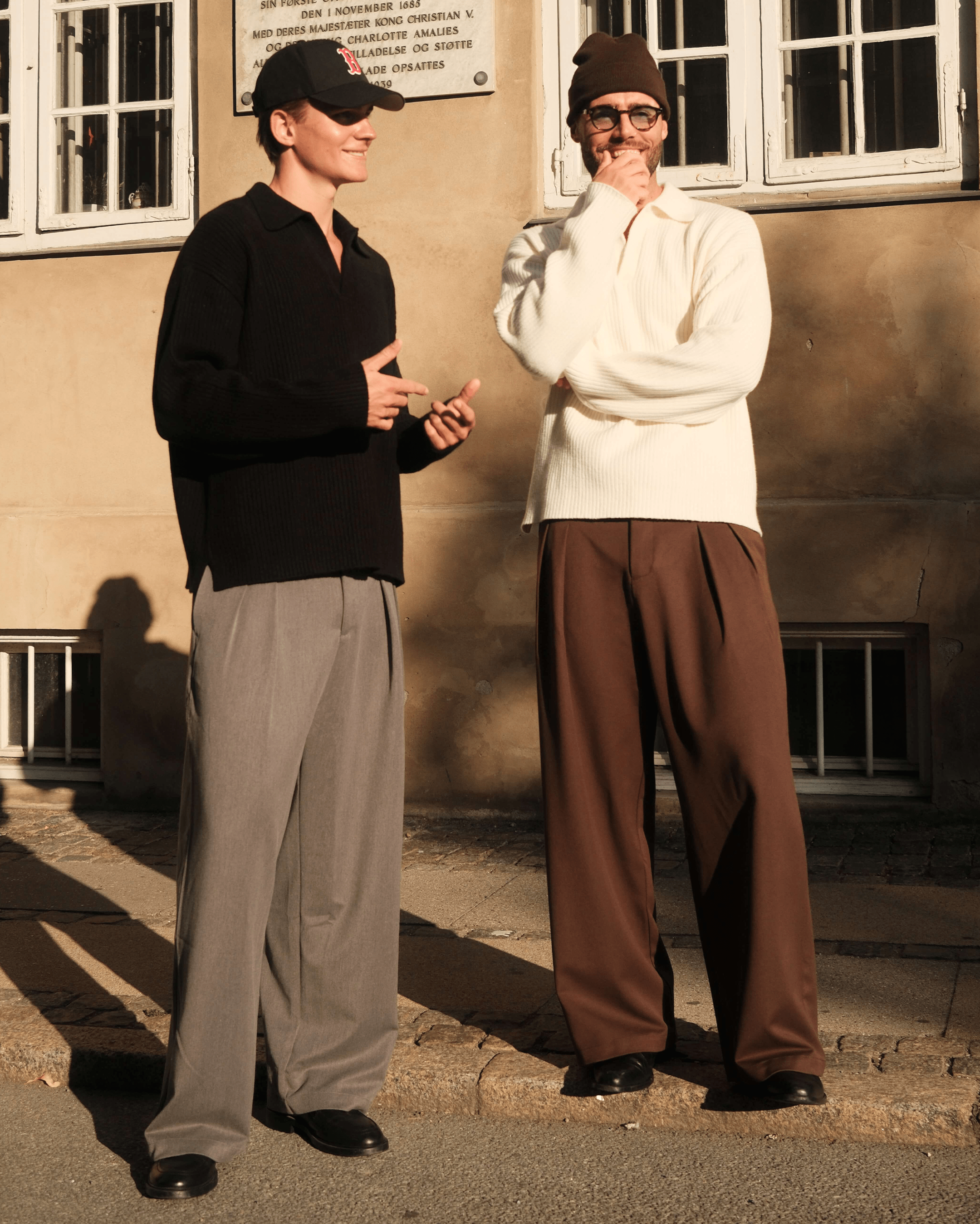 Ambra Loose-Fit Pleated Pants | Brown