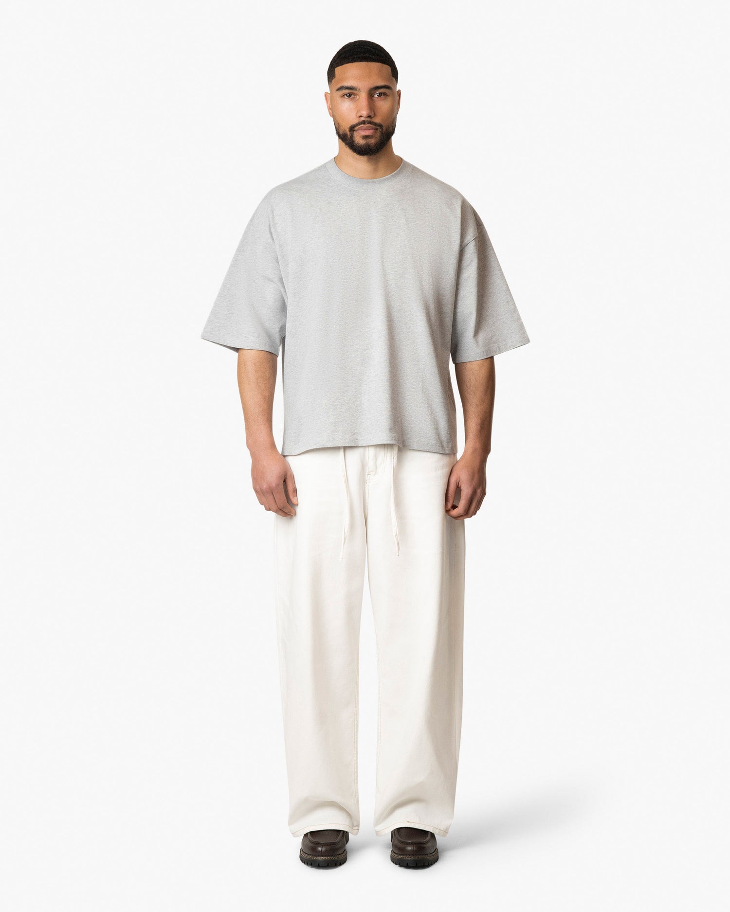 Blank Boxy T-Shirt | Grey Melee