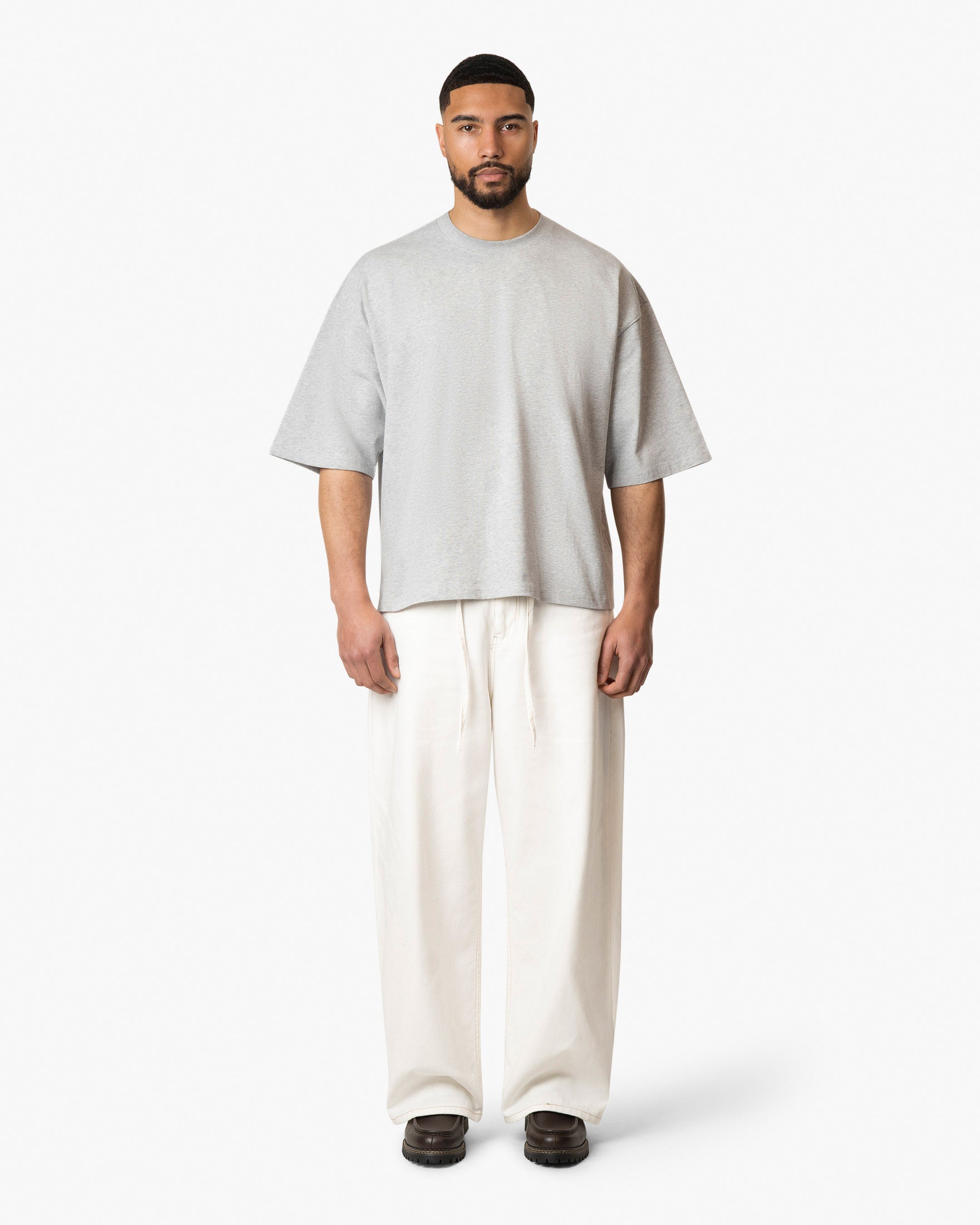 Blank Boxy T-Shirt | Grey Melee