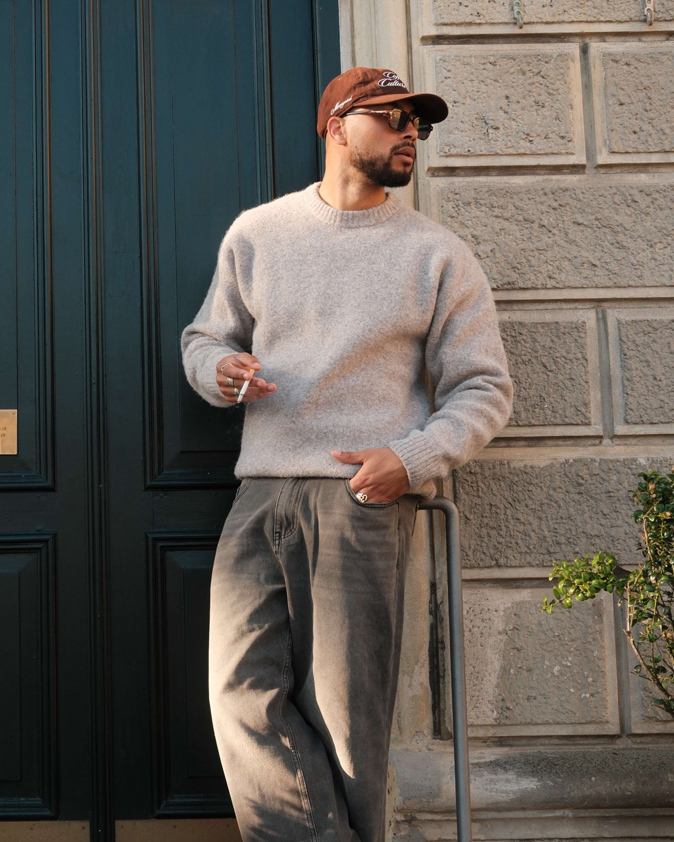 Brixton Wool-Blend Brushed Sweater | Light Brown Melee