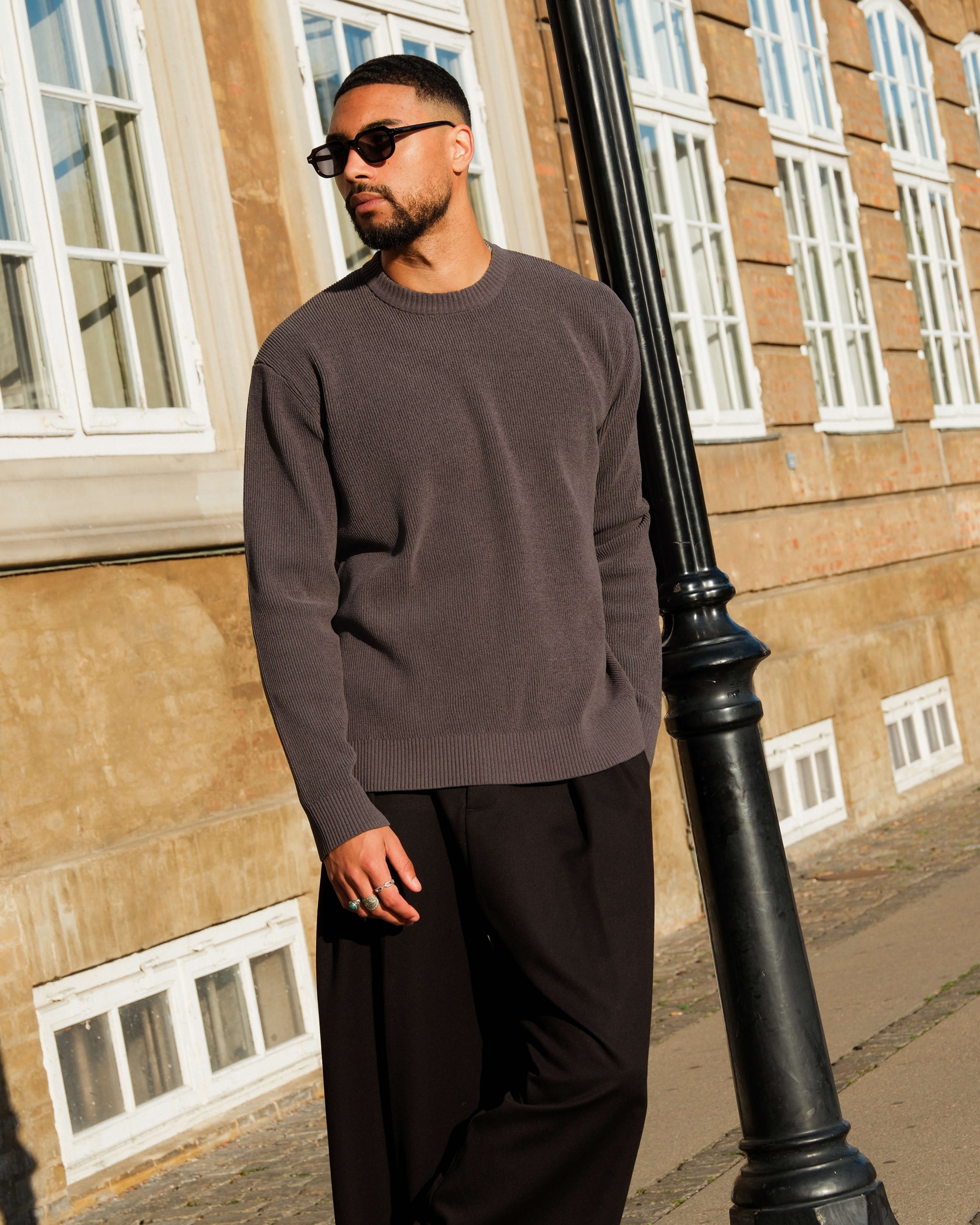 Cascata Rib-Knit Sweater | Grey