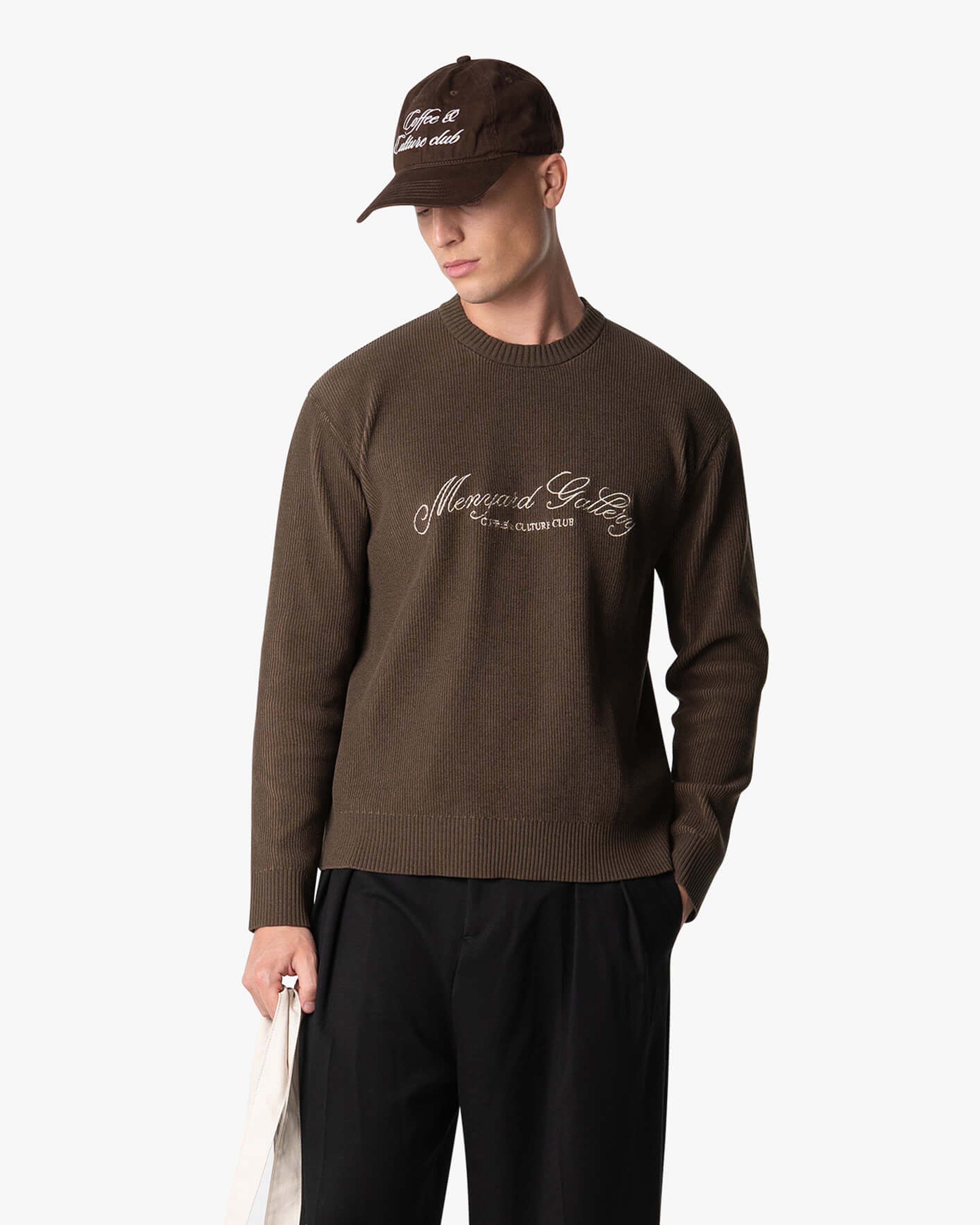 Culture Knitted Crewneck | Brown