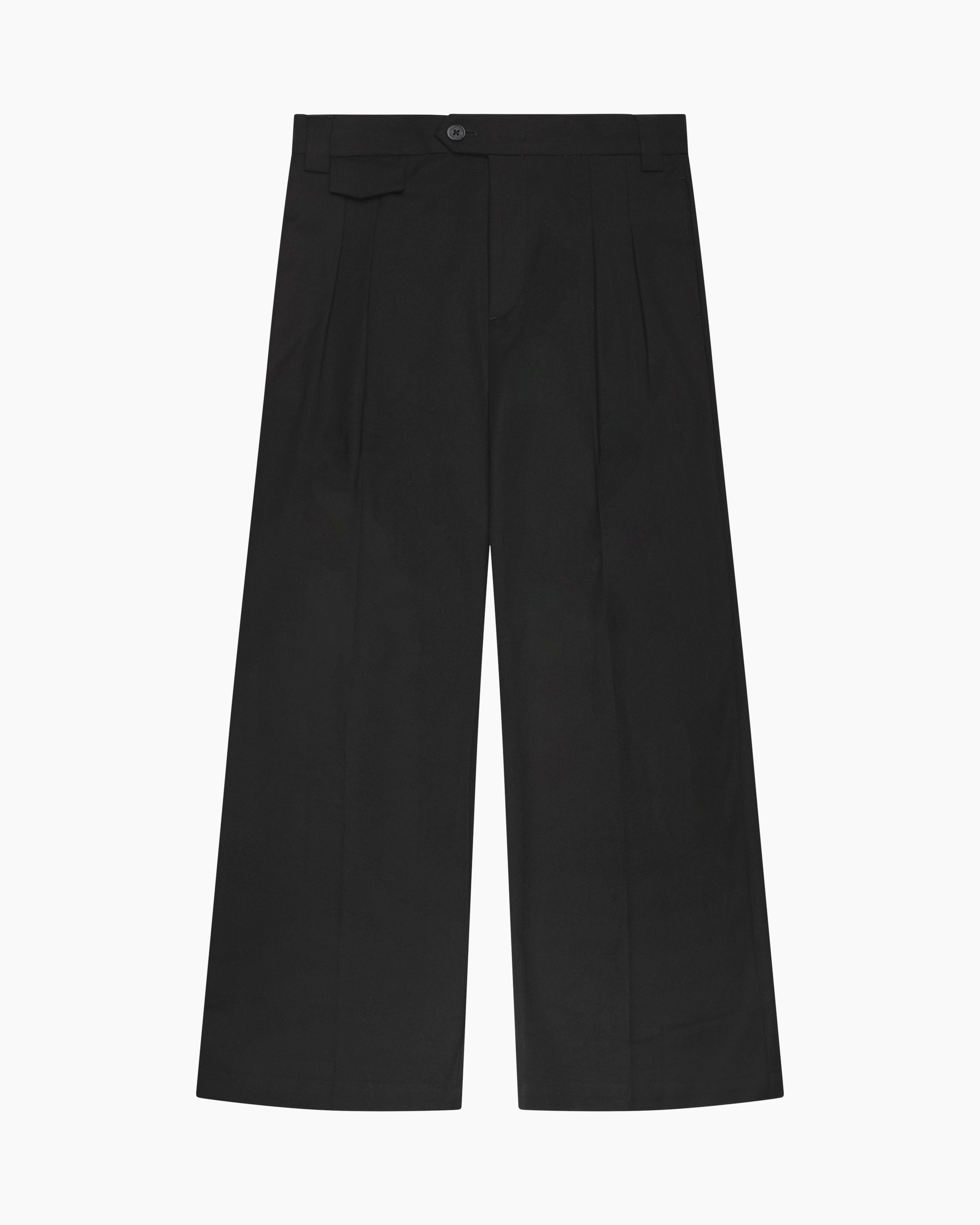 Ambra Loose-Fit Pleated Pants | Black