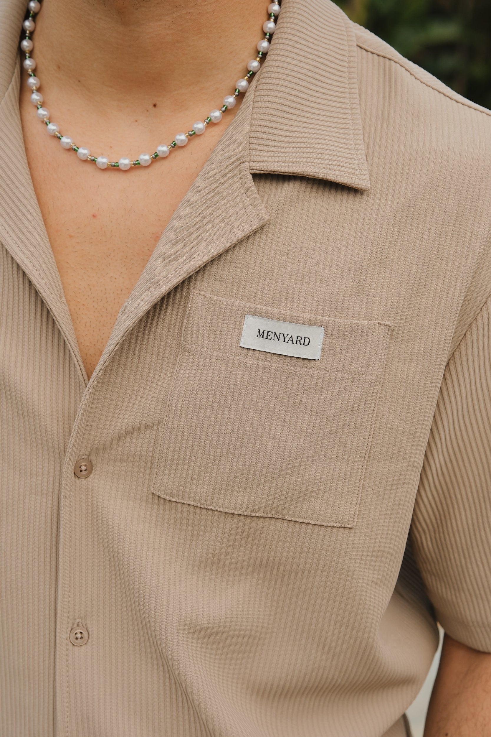 Santiago Ribbed Shirt | Beige