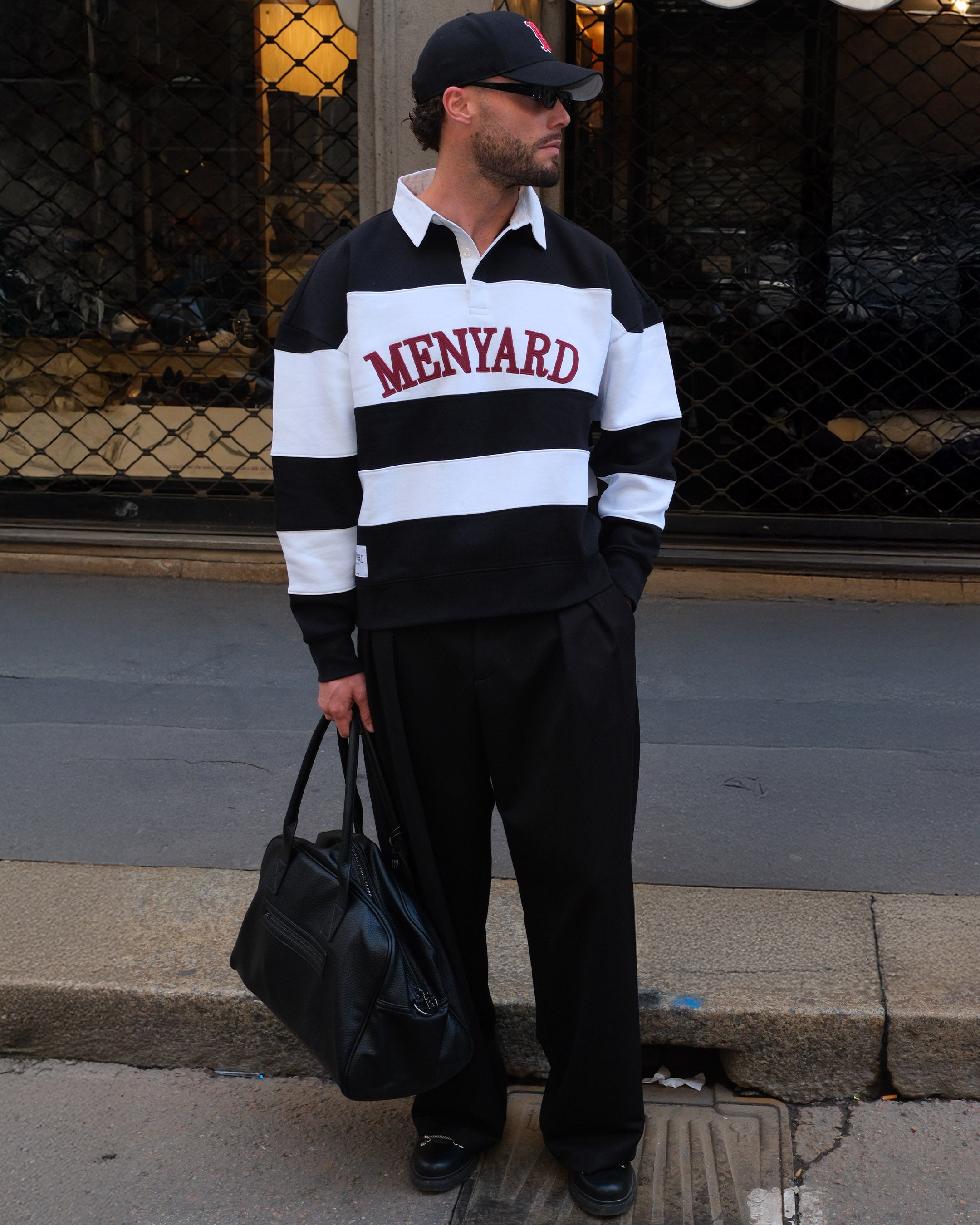University Logo Polo Sweater | White/Black