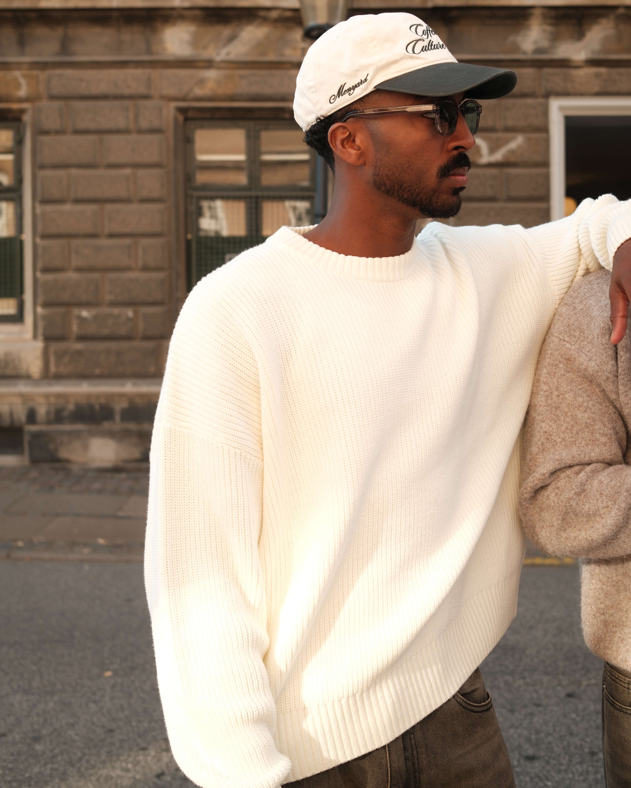 Emilian Oversized Cotton Boxy Sweater | Ecru