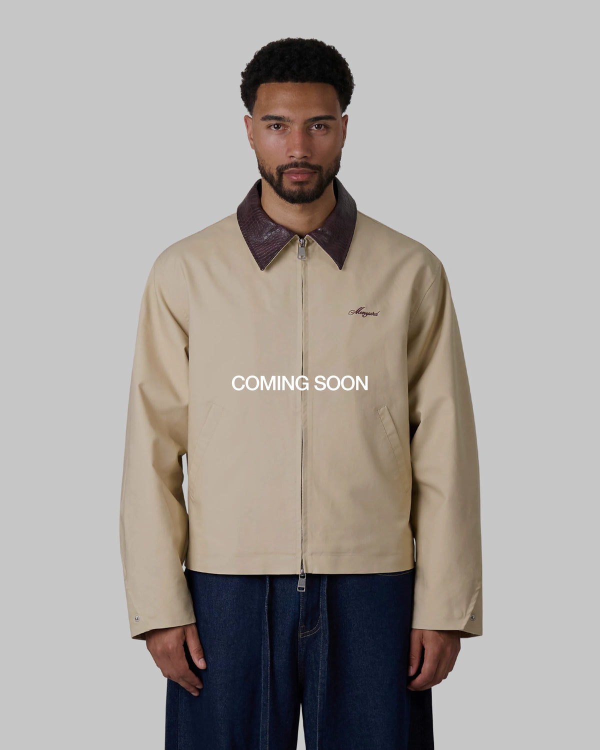 Avenue Cotton Balloon Jacket | Beige/Burgundy
