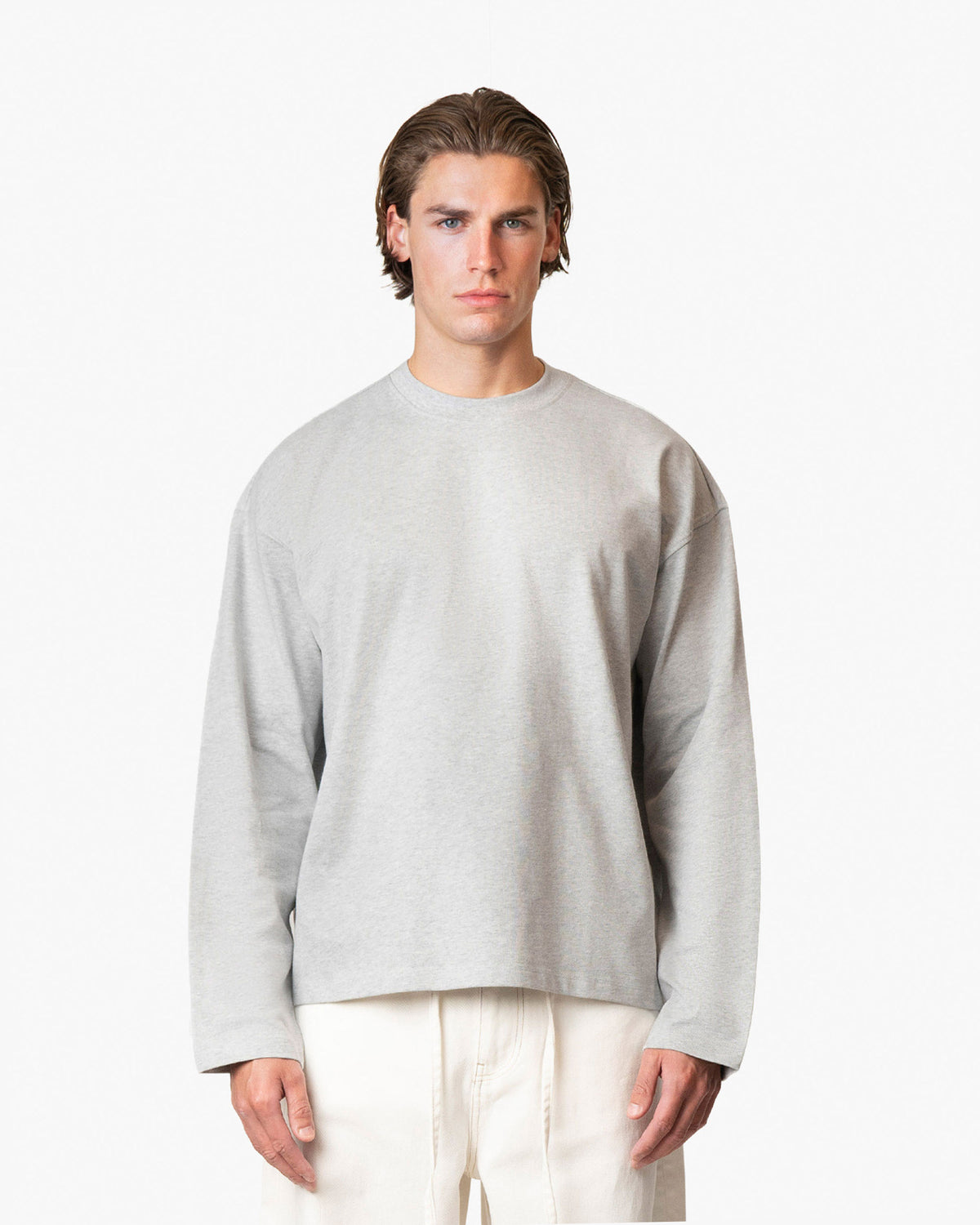 Blank Boxy Longsleeve | Grey Melee