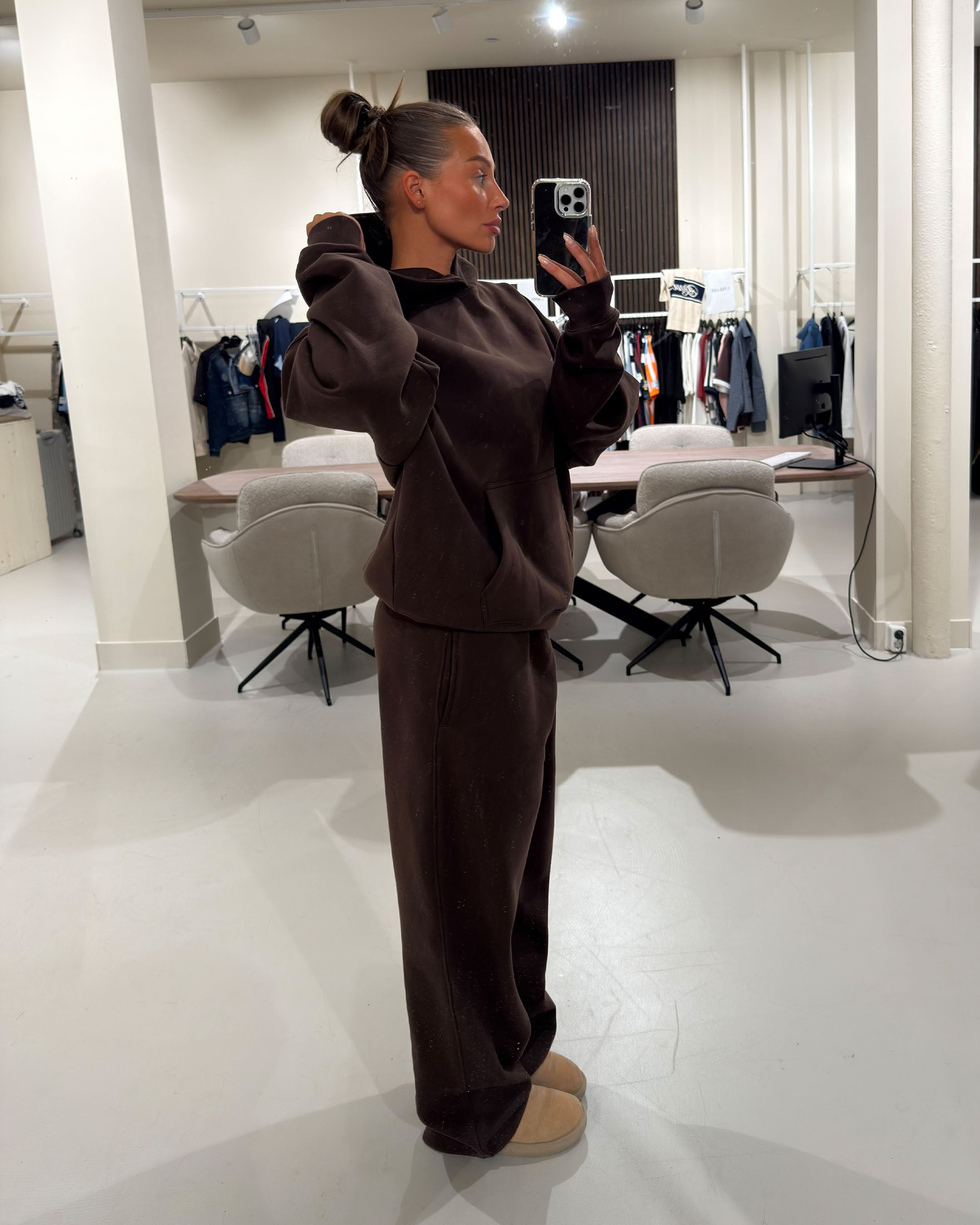 Oversized Blank Sweatpants | Brown