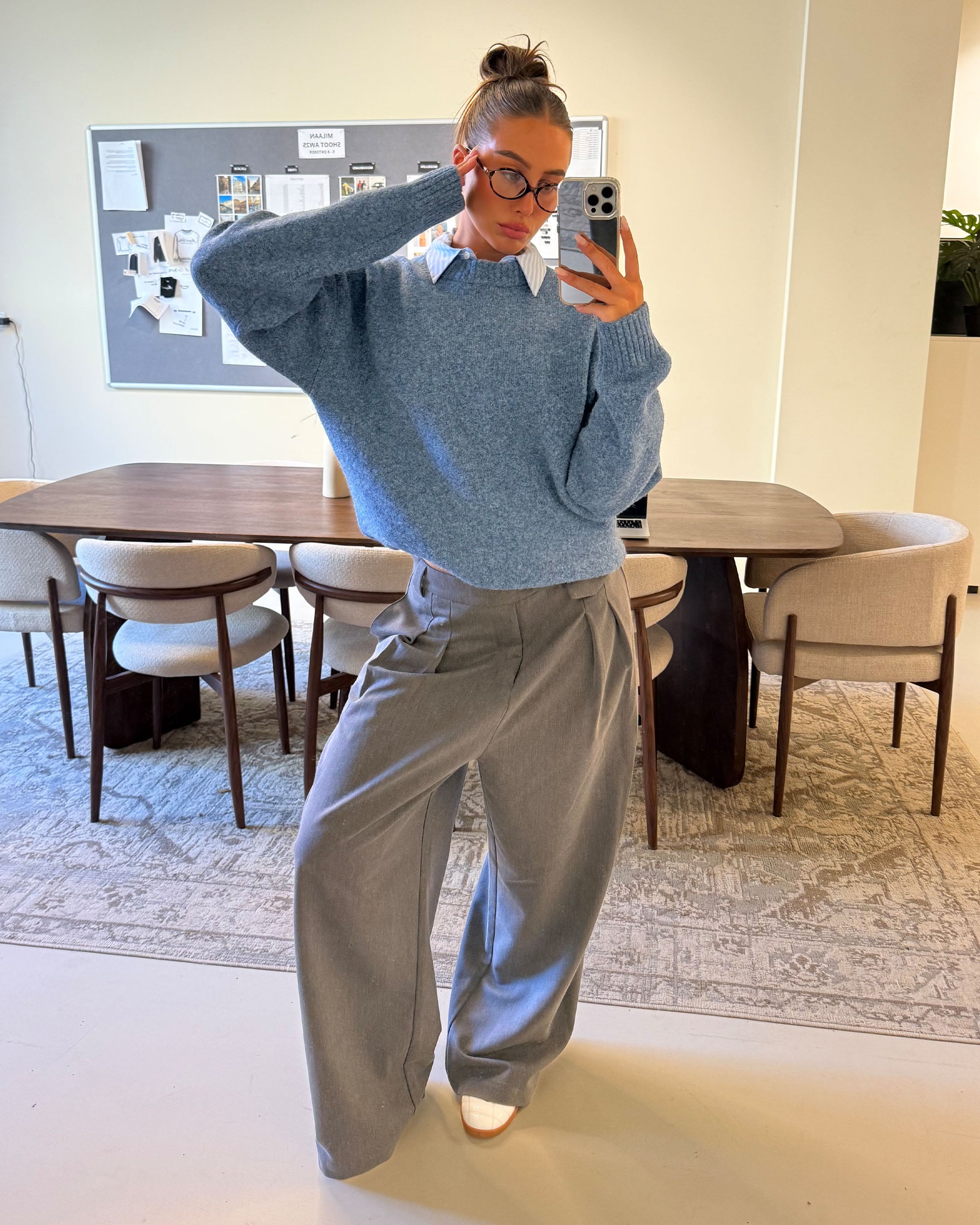 Brixton Wool-Blend Brushed Sweater | Blue