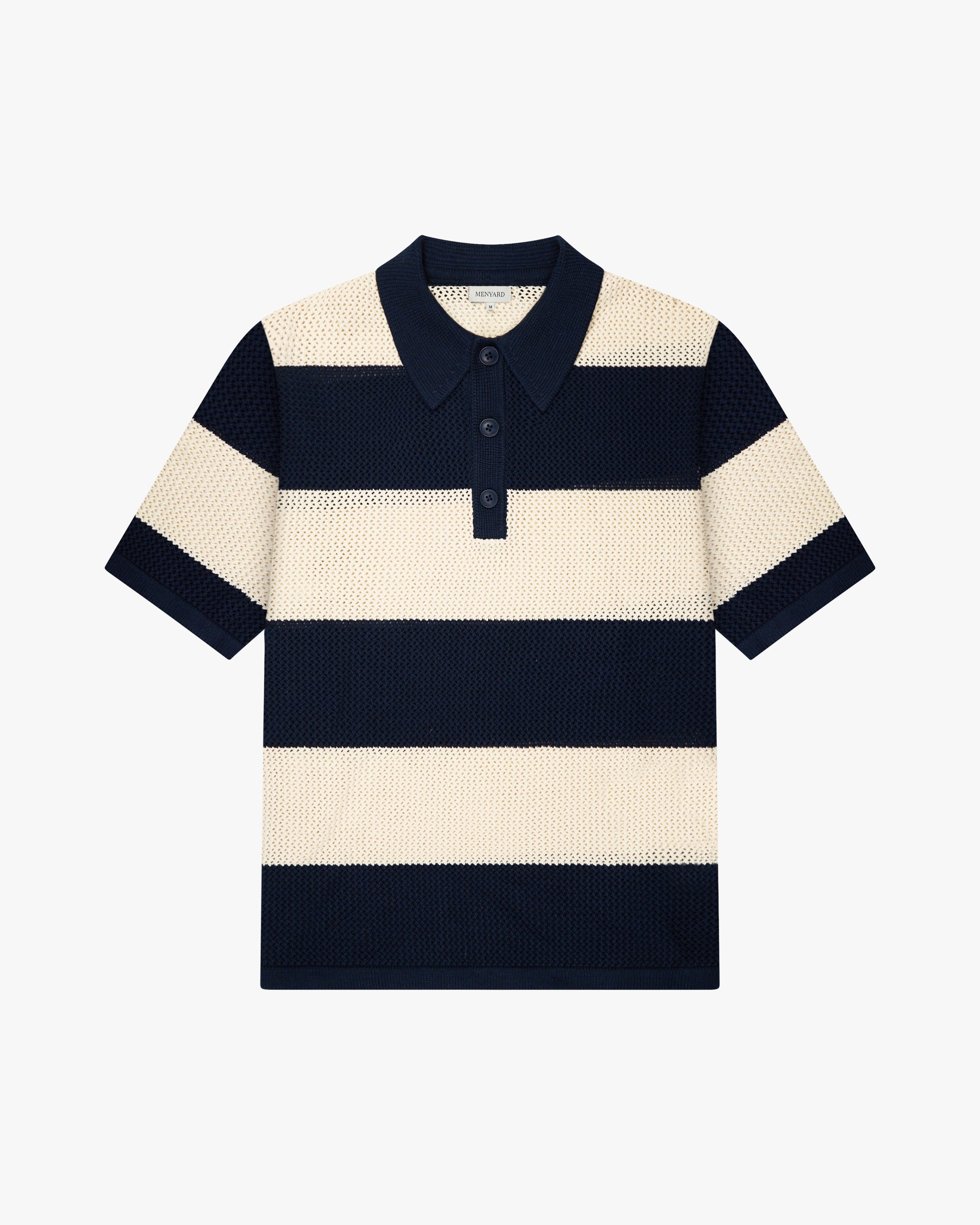 Cabris Knitted Polo | Navy/Ecru