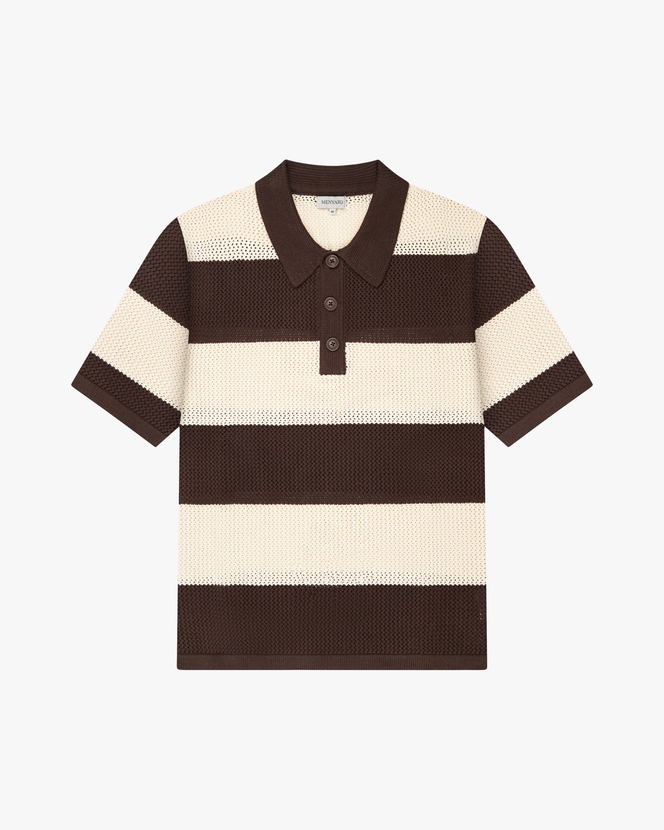 Cabris Knitted Polo | Brown/Ecru