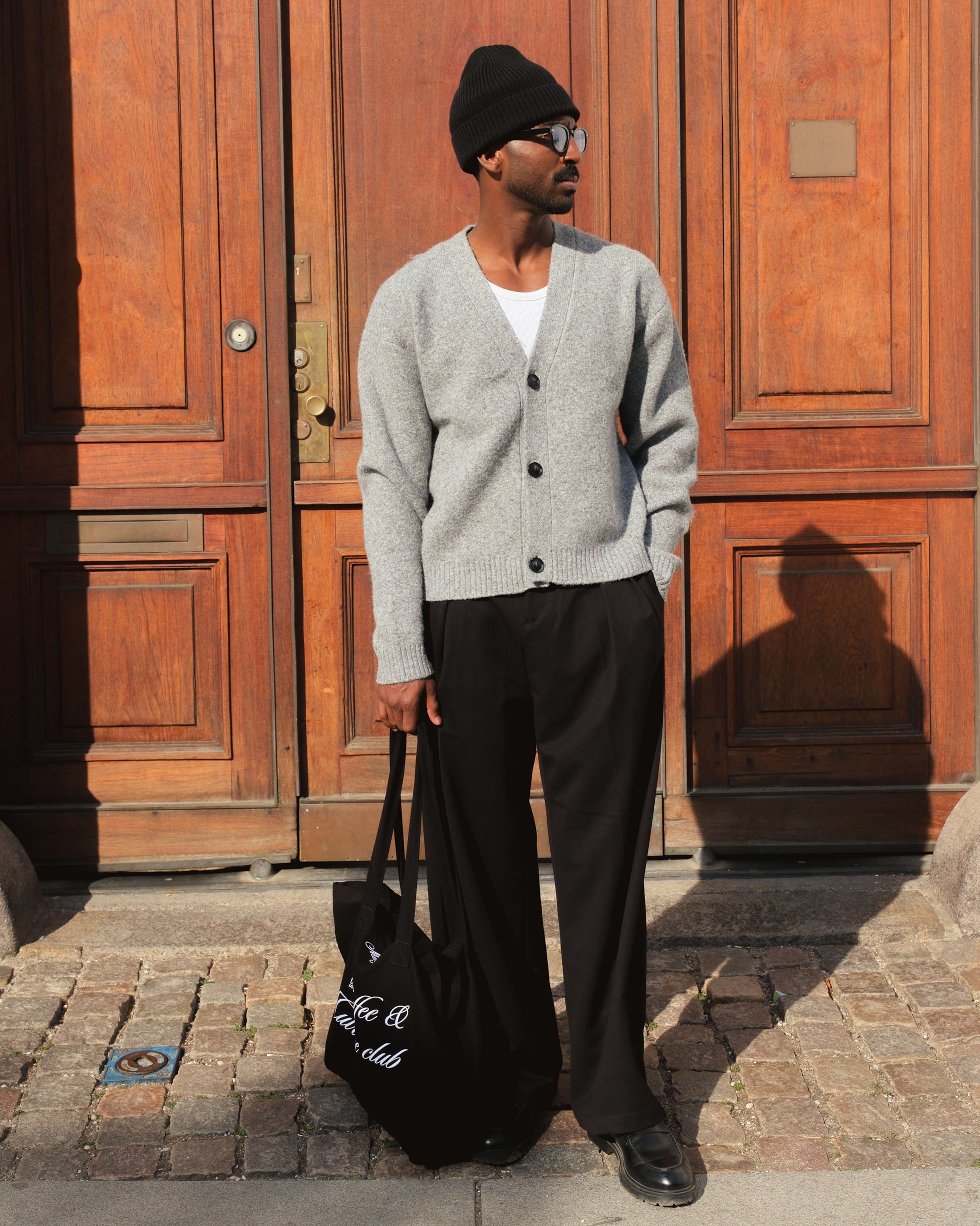 Marea V-Neck Brushed Cardigan | Grey Melee